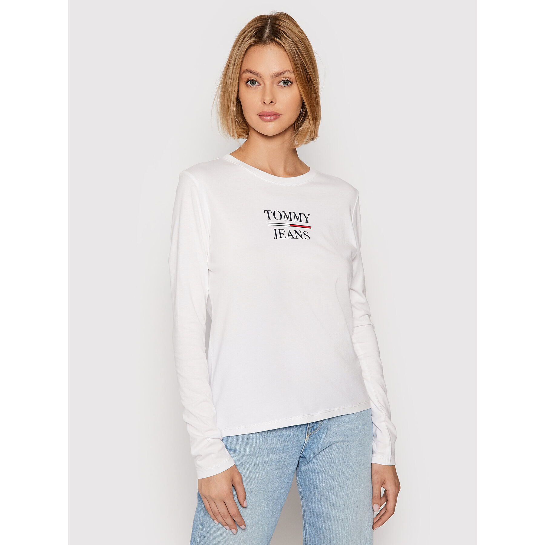 Tommy Jeans Halenka Essential DW0DW10406 Bílá Slim Fit - Pepit.cz