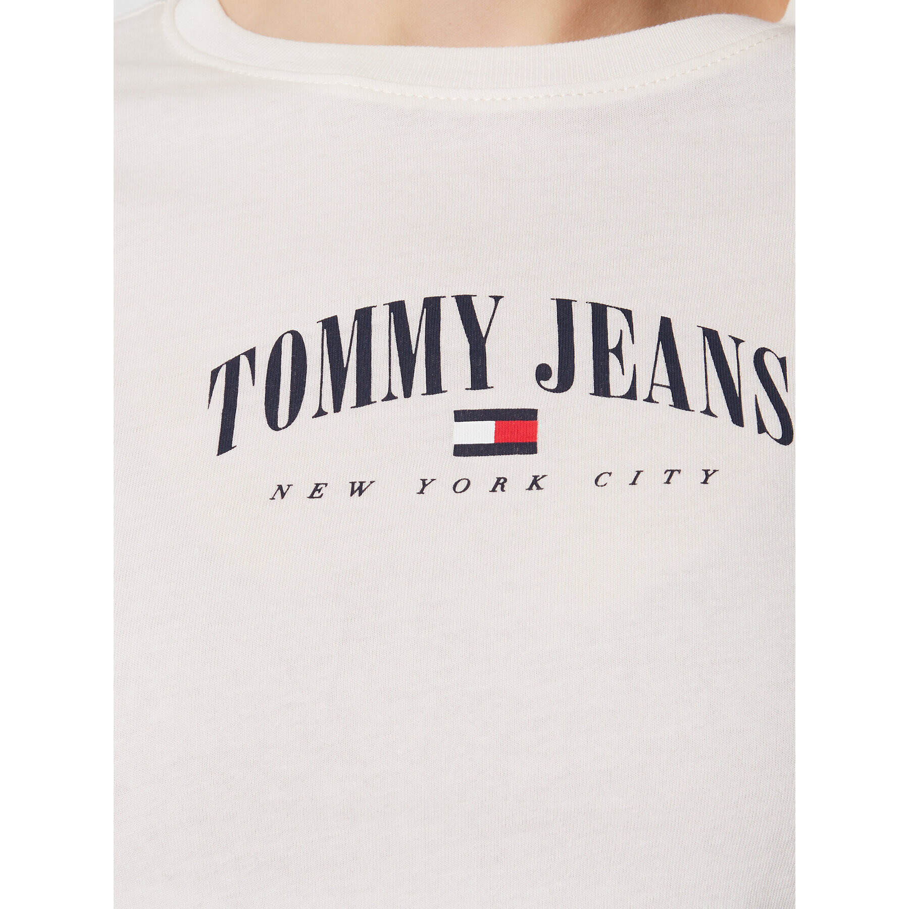 Tommy Jeans Halenka Essential Logo DW0DW14911 Bílá Regular Fit - Pepit.cz