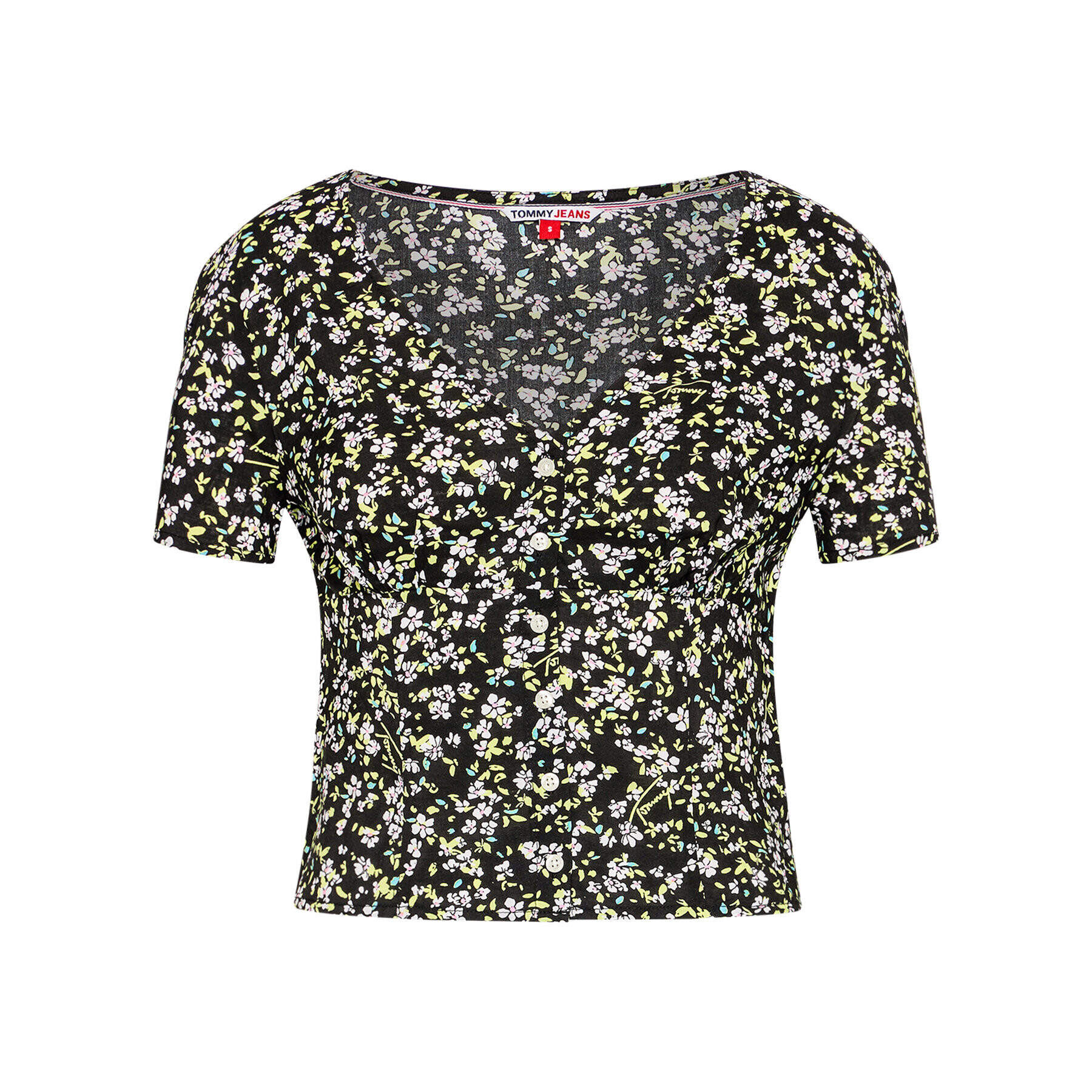 Tommy Jeans Halenka Floral Print DW0DW09761 Černá Regular Fit - Pepit.cz