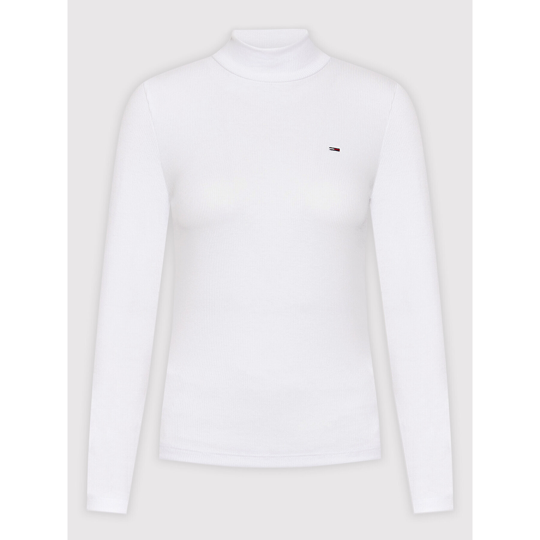 Tommy Jeans Halenka Rib DW0DW12014 Bílá Slim Fit - Pepit.cz