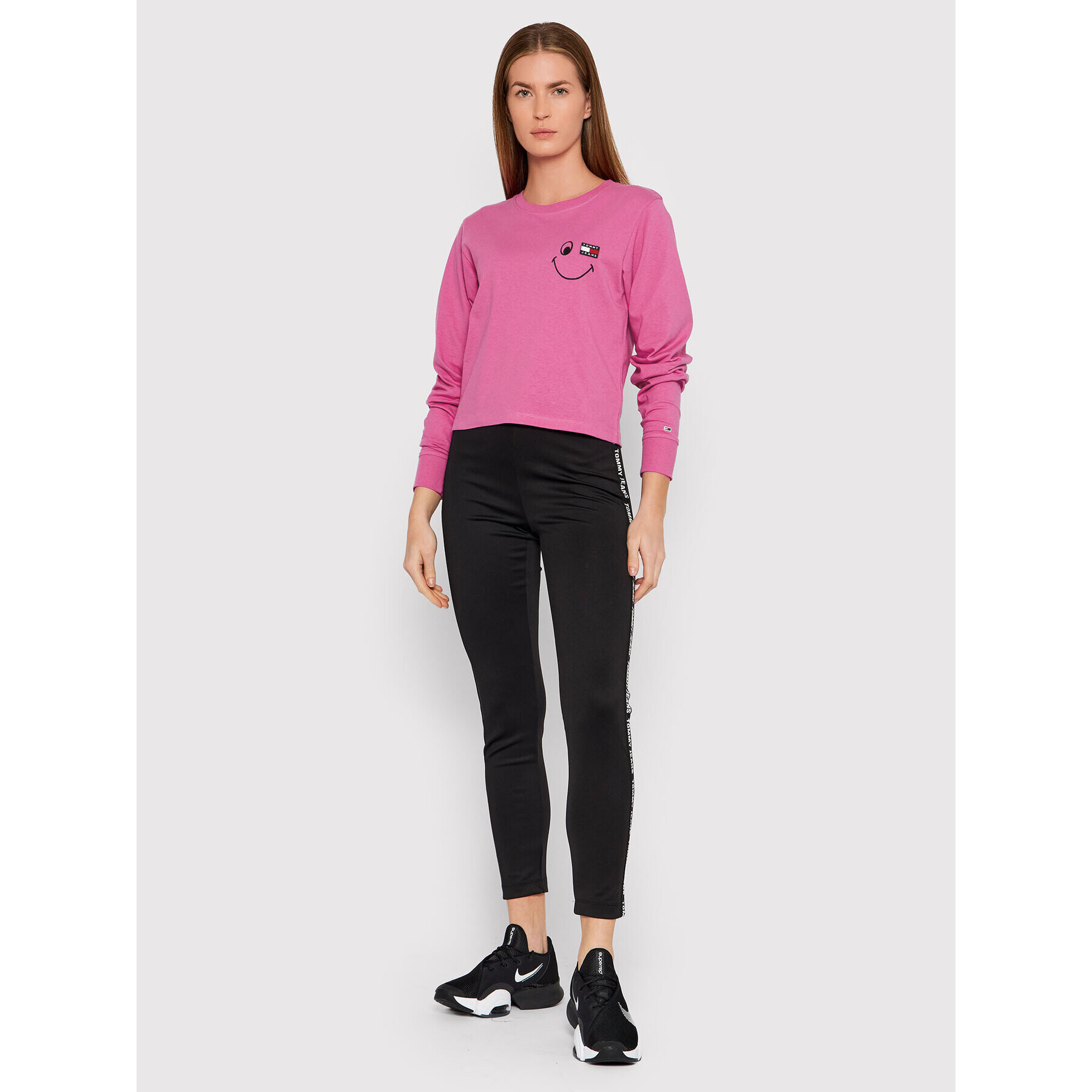 Tommy Jeans Halenka Smiley DW0DW11290 Růžová Regular Fit - Pepit.cz