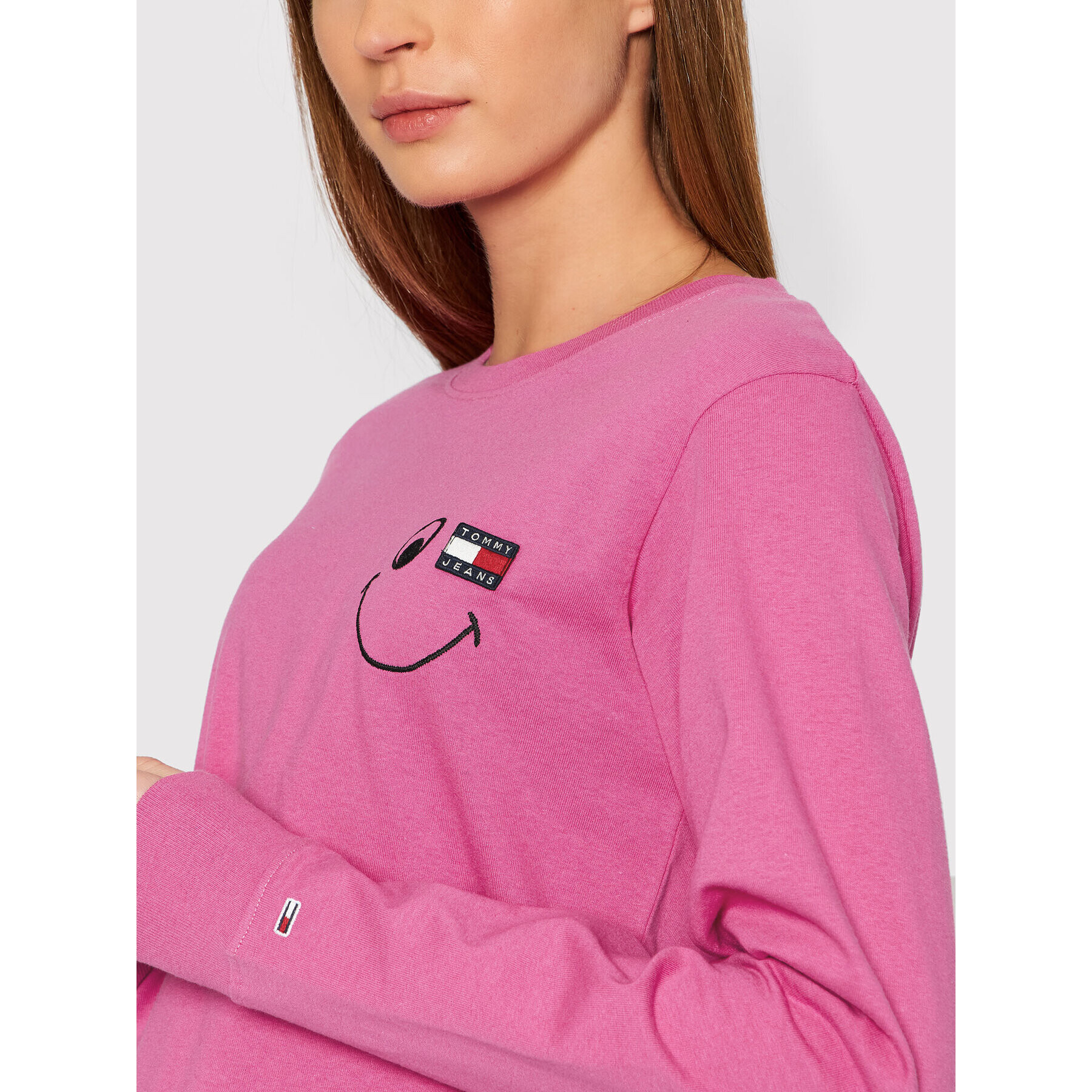 Tommy Jeans Halenka Smiley DW0DW11290 Růžová Regular Fit - Pepit.cz