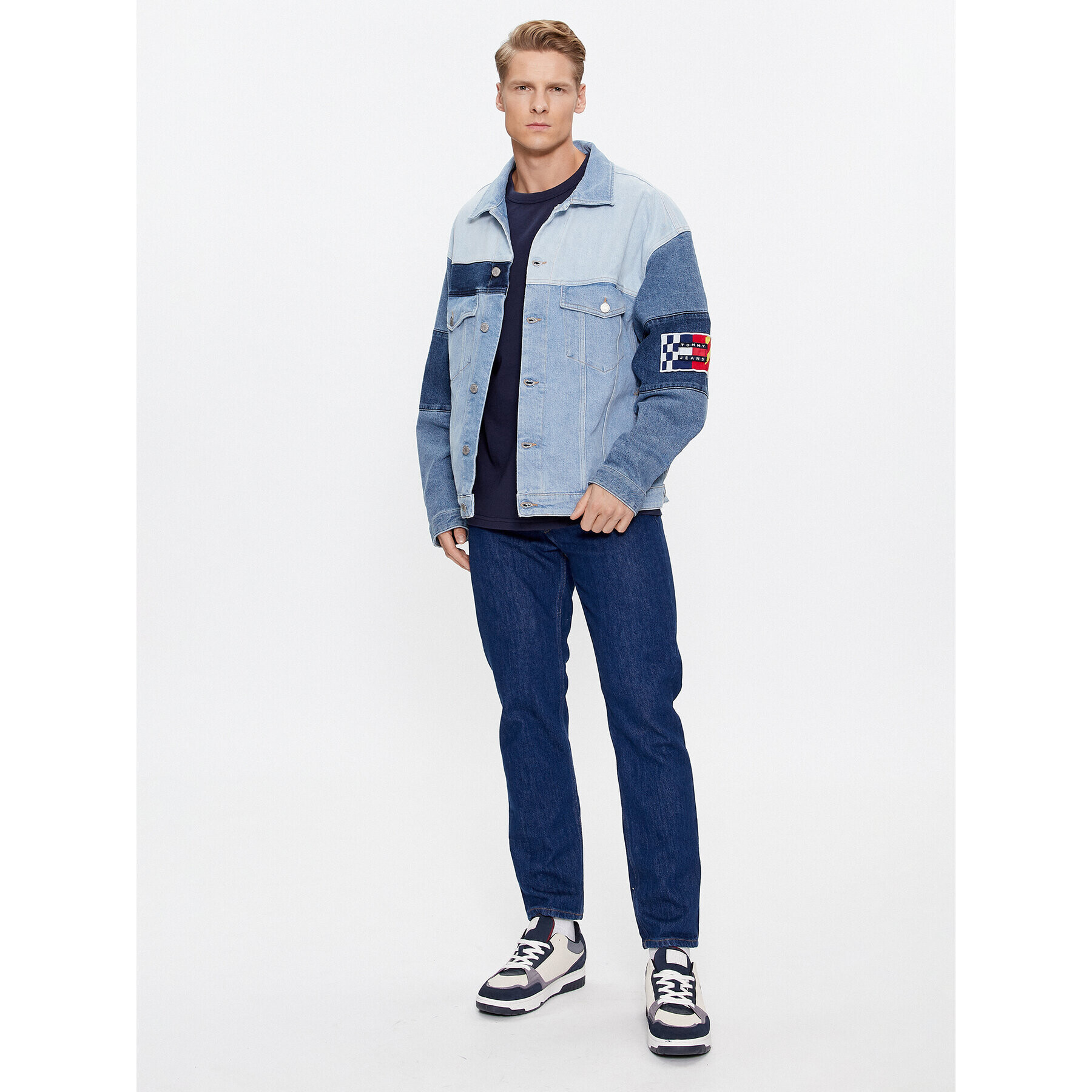 Tommy Jeans Jeansová bunda Aiden DM0DM16737 Modrá Oversize - Pepit.cz