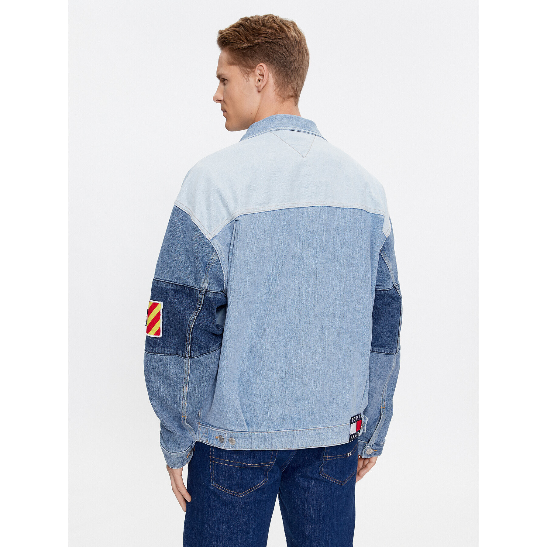 Tommy Jeans Jeansová bunda Aiden DM0DM16737 Modrá Oversize - Pepit.cz