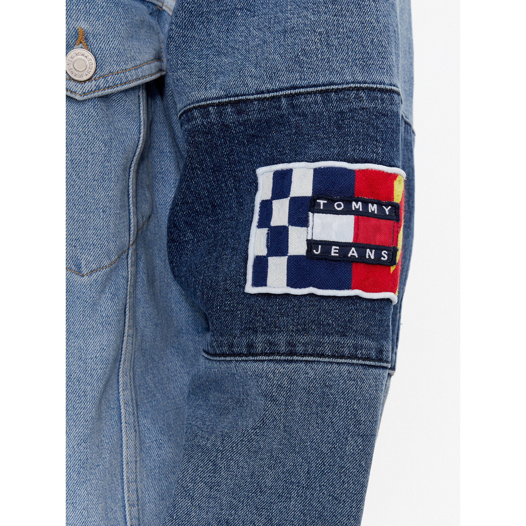 Tommy Jeans Jeansová bunda Aiden DM0DM16737 Modrá Oversize - Pepit.cz