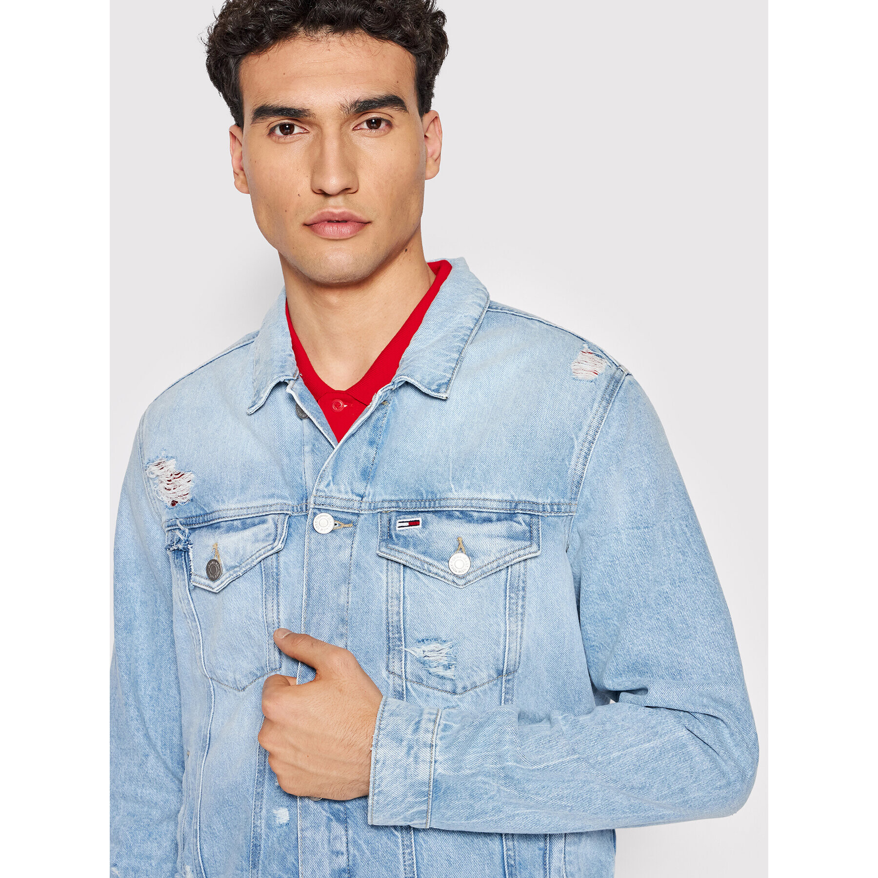 Tommy Jeans Jeansová bunda DM0DM12746 Modrá Regular Fit - Pepit.cz