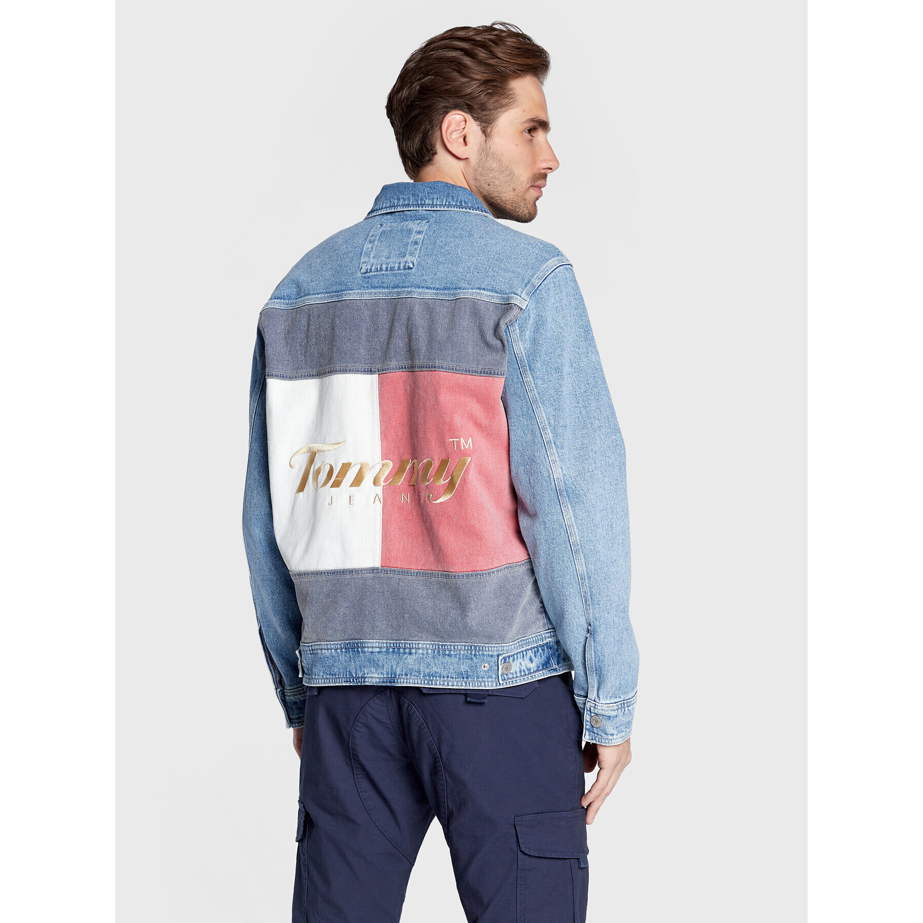 Tommy Jeans Jeansová bunda DM0DM14279 Modrá Oversize - Pepit.cz