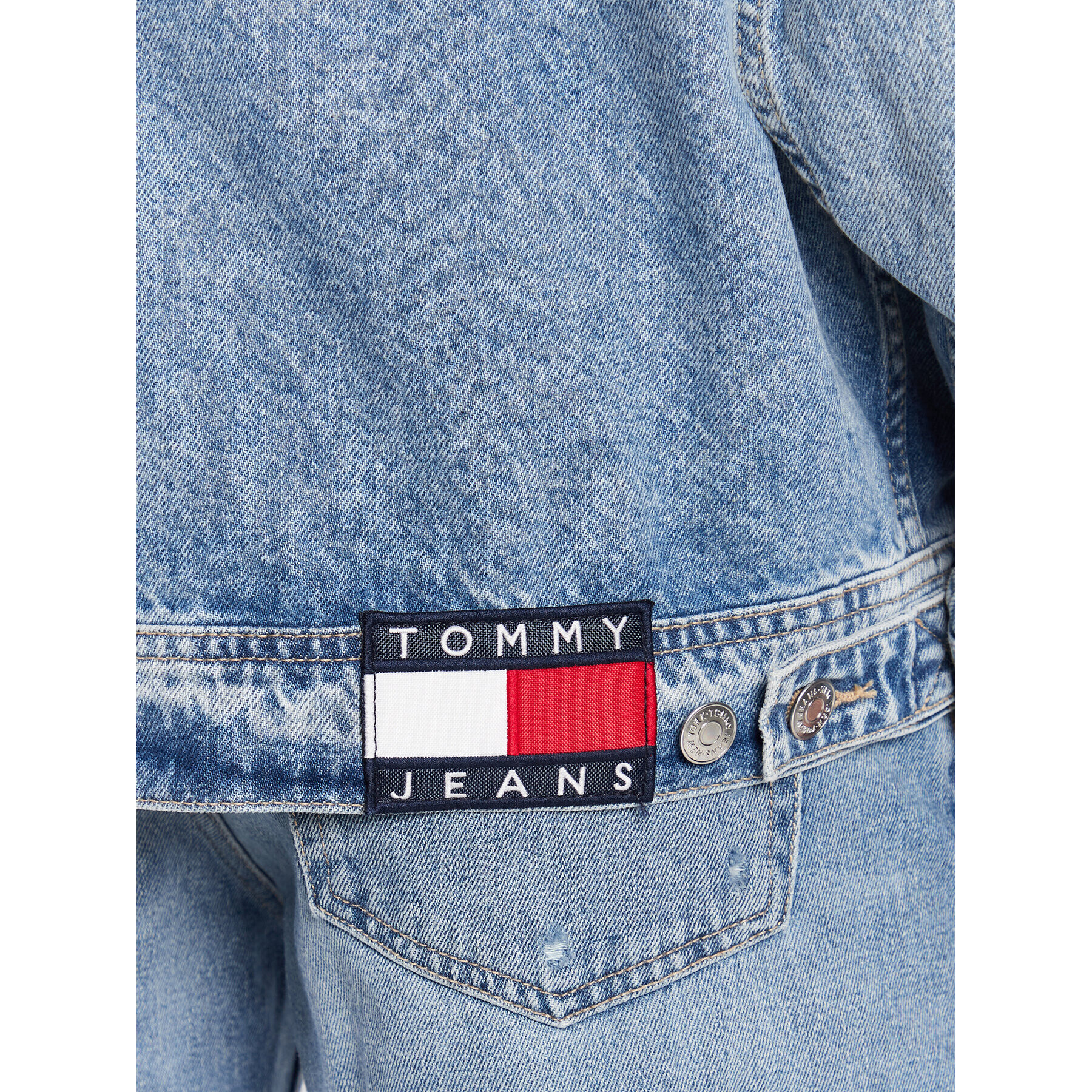 Tommy Jeans Jeansová bunda DM0DM15611 Modrá Oversize - Pepit.cz