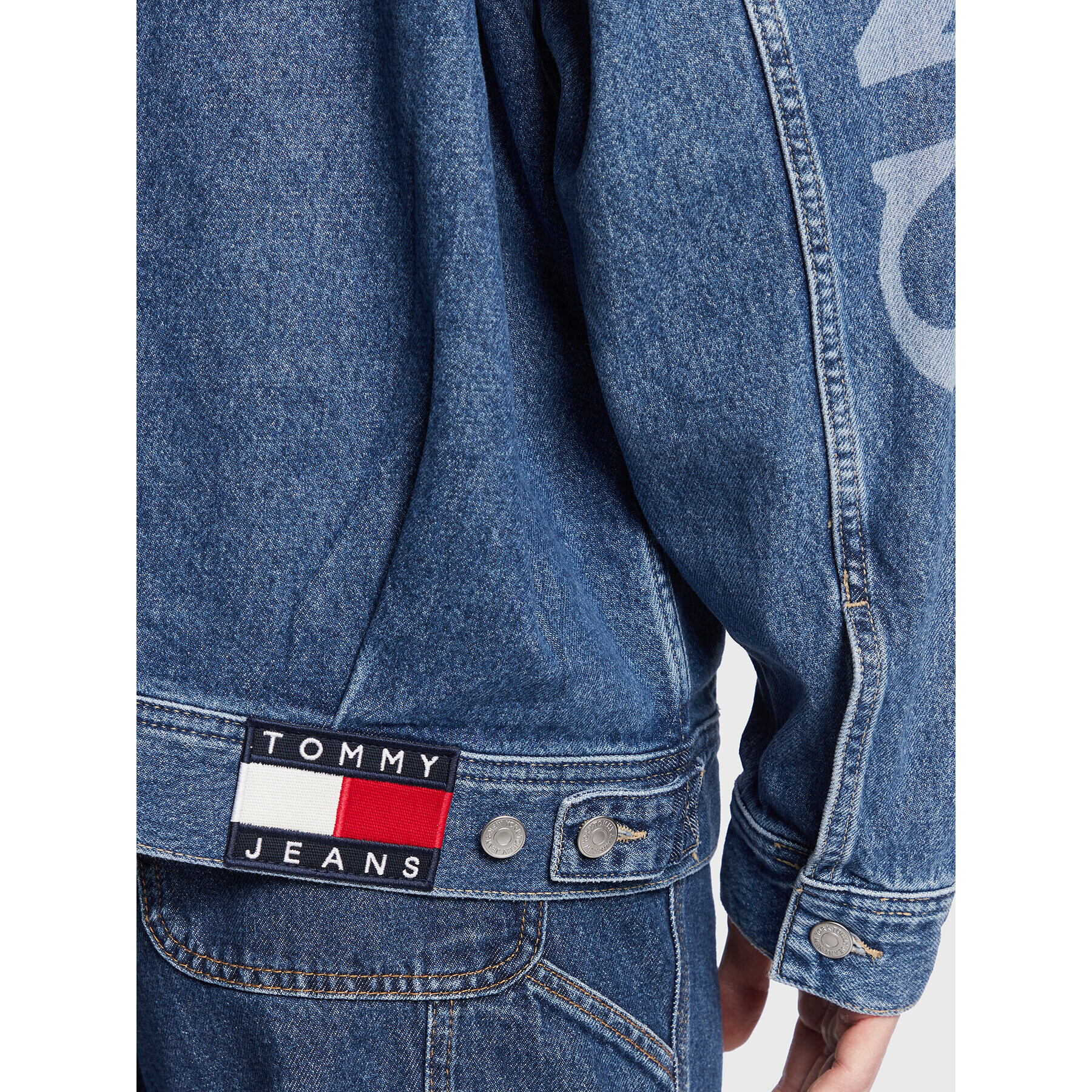 Tommy Jeans Jeansová bunda DM0DM15614 Modrá Oversize - Pepit.cz