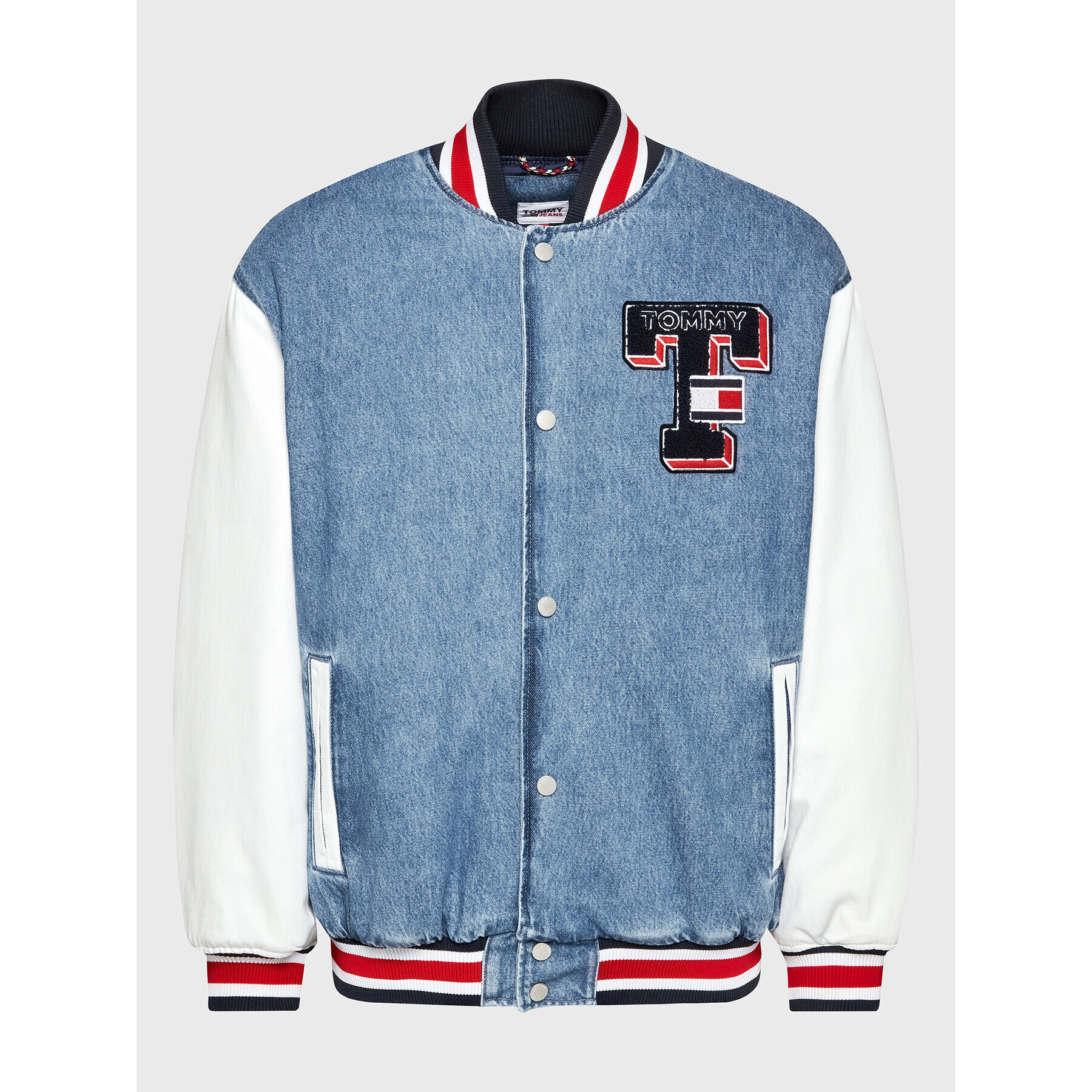 Tommy Jeans Jeansová bunda Letterman DM0DM14861 Modrá Regular Fit - Pepit.cz