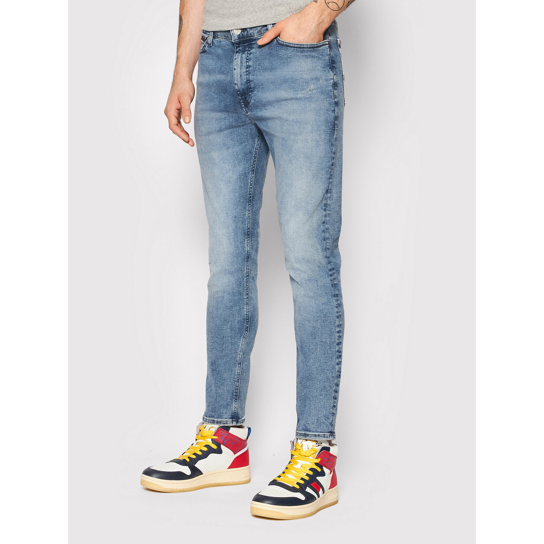 Tommy Jeans Jeansy Simon DM0DM11109 Modrá Skinny Fit - Pepit.cz