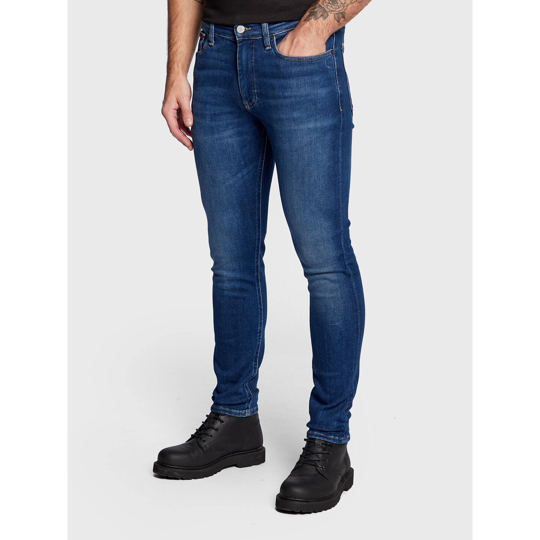 Tommy Jeans Jeansy Simon DM0DM15556 Tmavomodrá Skinny Fit - Pepit.cz