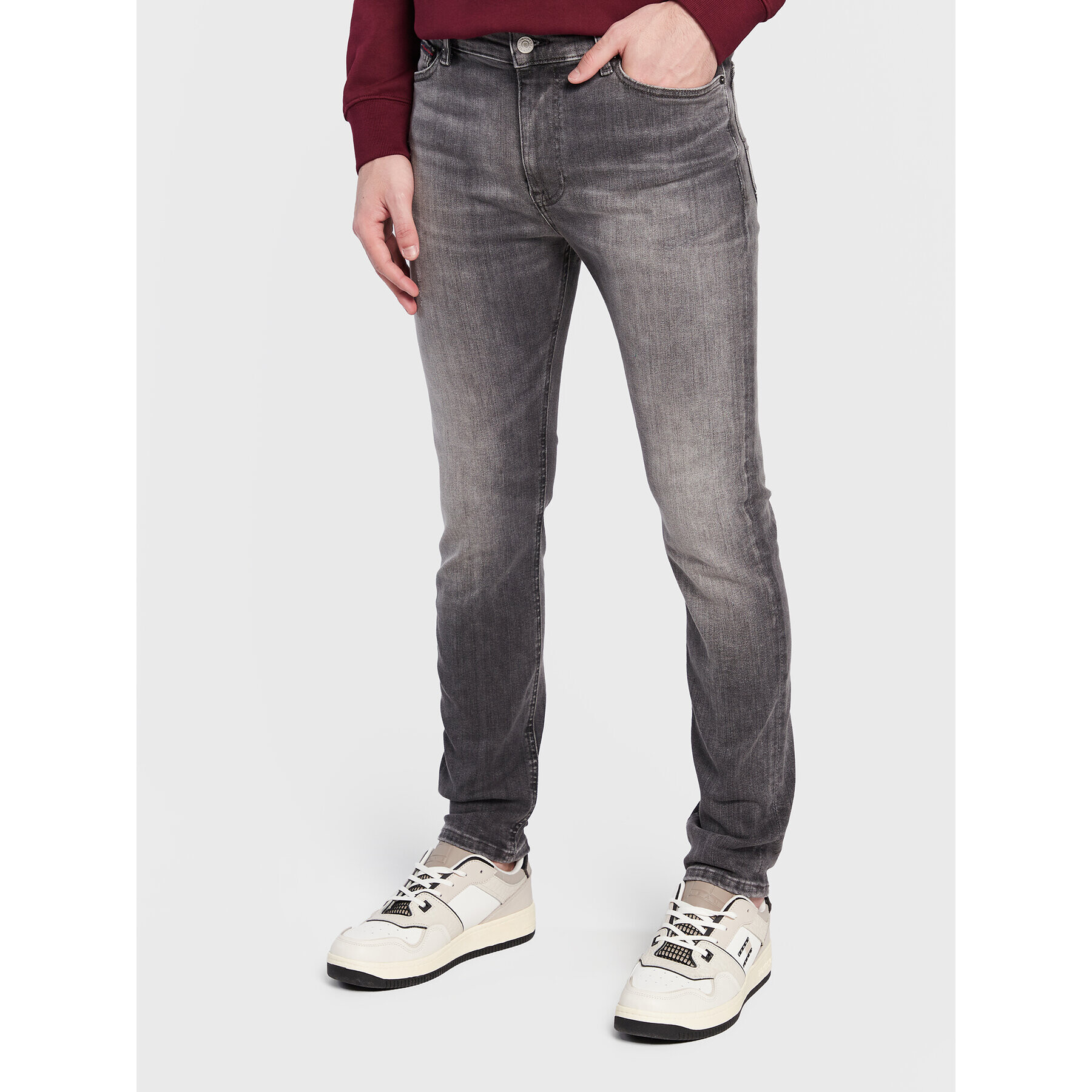 Tommy Jeans Jeansy Simon DM0DM15598 Šedá Skinny Fit - Pepit.cz