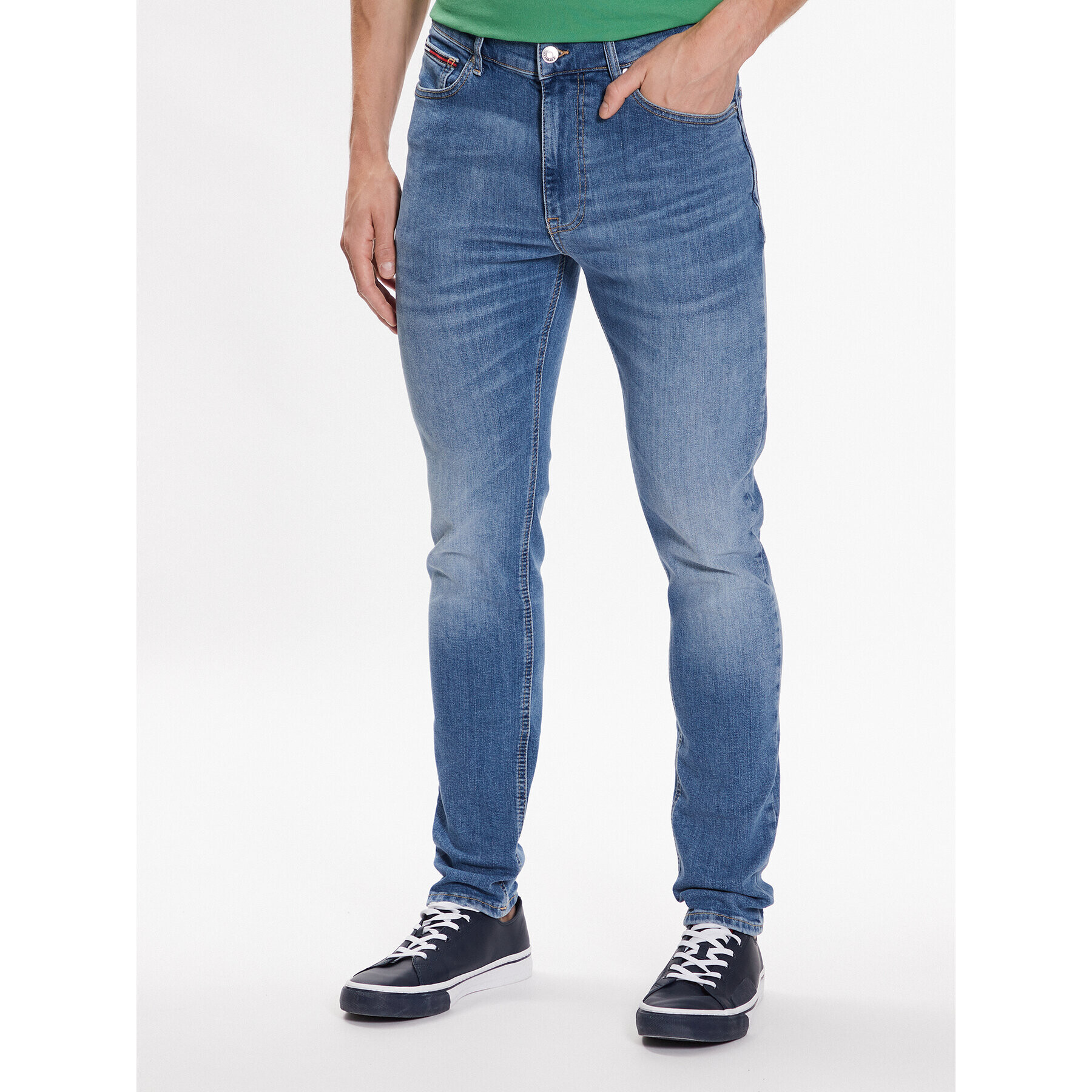 Tommy Jeans Jeansy Simon DM0DM16046 Modrá Skinny Fit - Pepit.cz