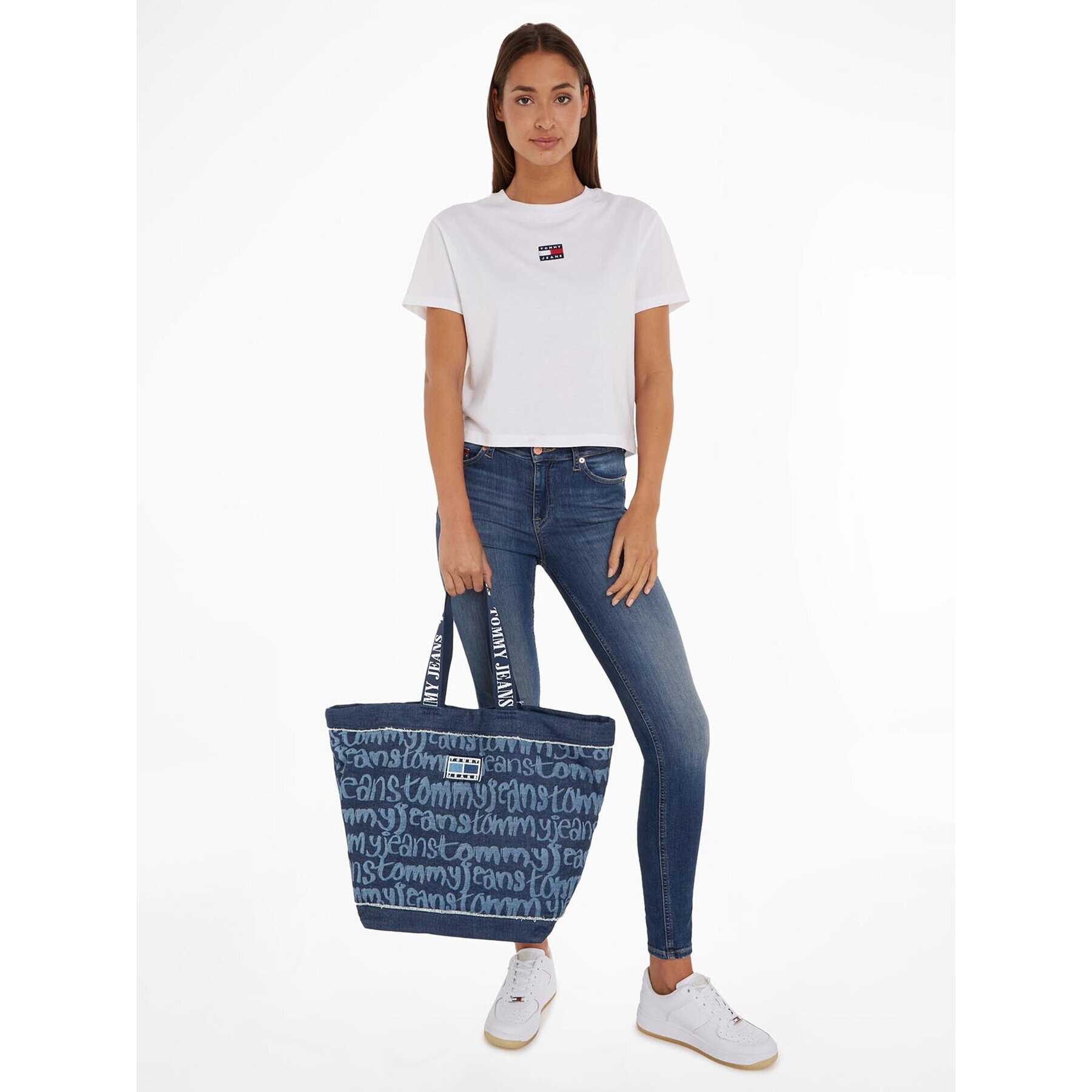 Tommy Jeans Kabelka Tjw Heritage Tote Denim AW0AW14973 Modrá - Pepit.cz