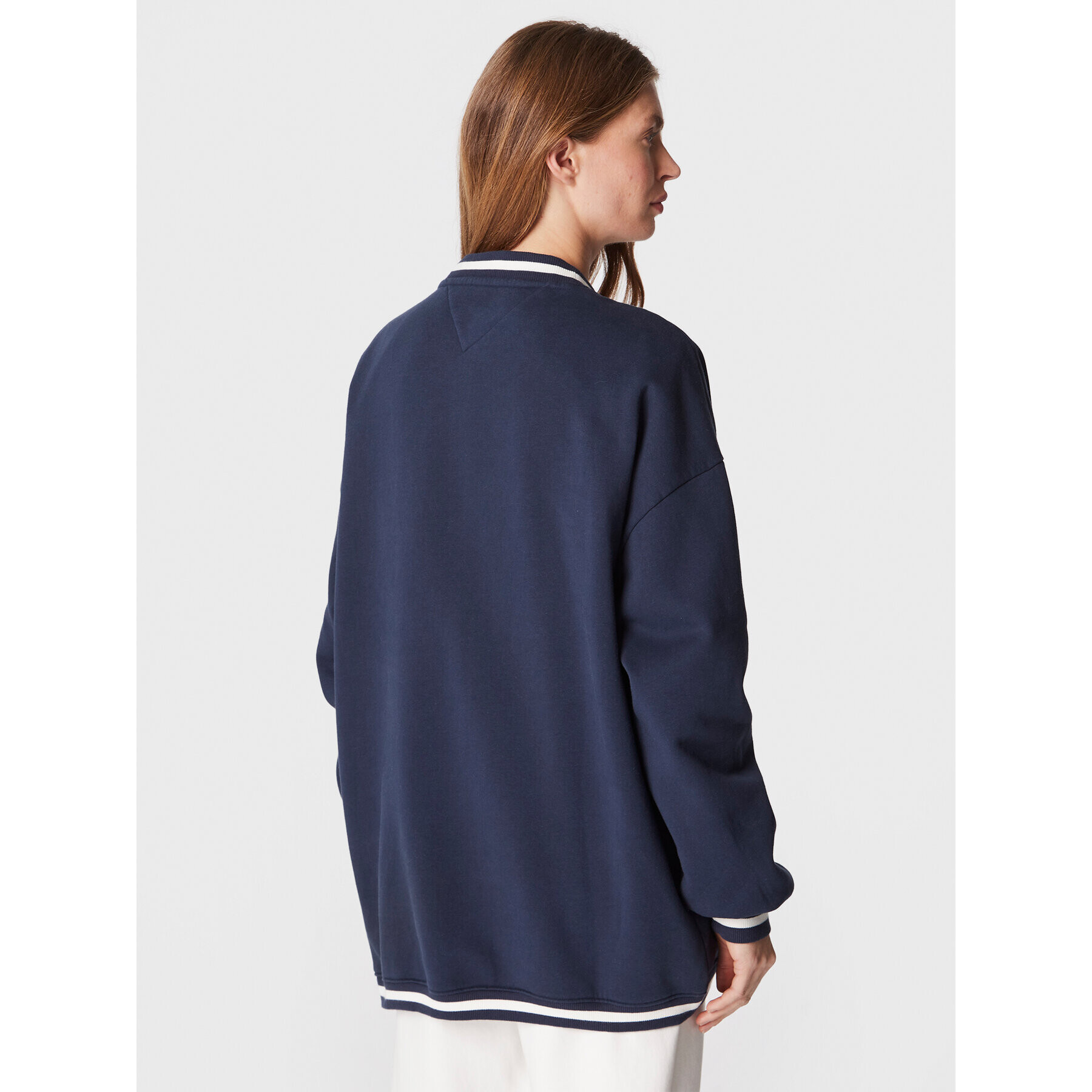 Tommy Jeans Kardigan Collegiate DW0DW14342 Tmavomodrá Oversize - Pepit.cz