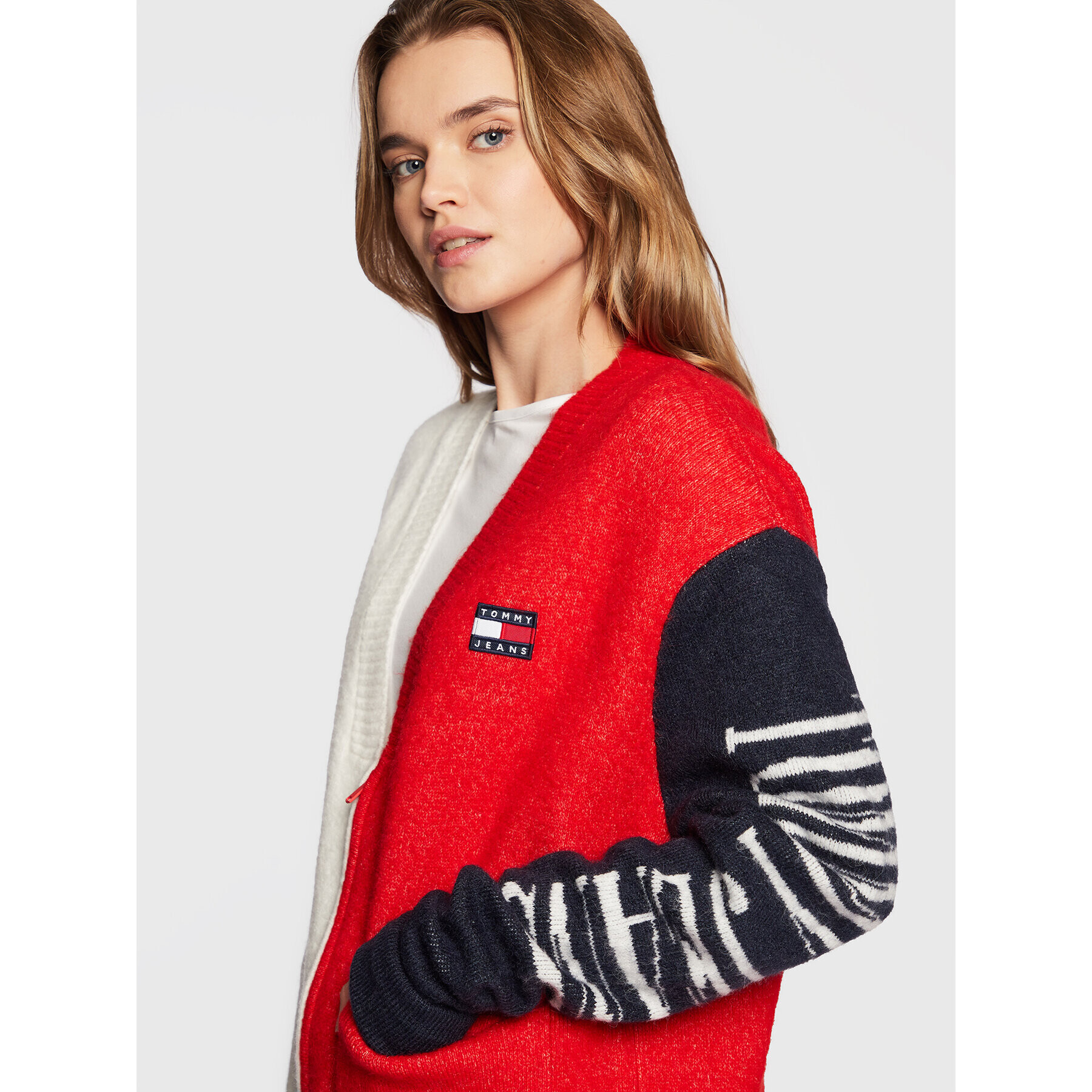 Tommy Jeans Kardigan DW0DW14280 Barevná Oversize - Pepit.cz