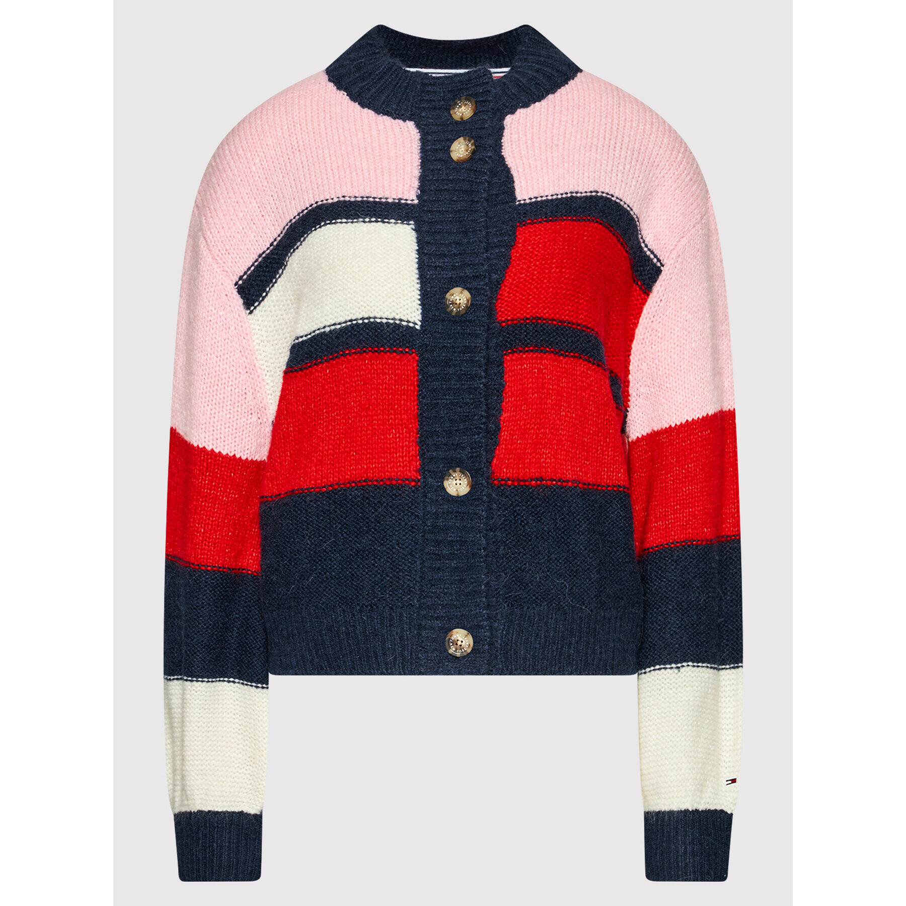 Tommy Jeans Kardigan Tjw Colorblock DW0DW11000 Barevná Boxy Fit - Pepit.cz