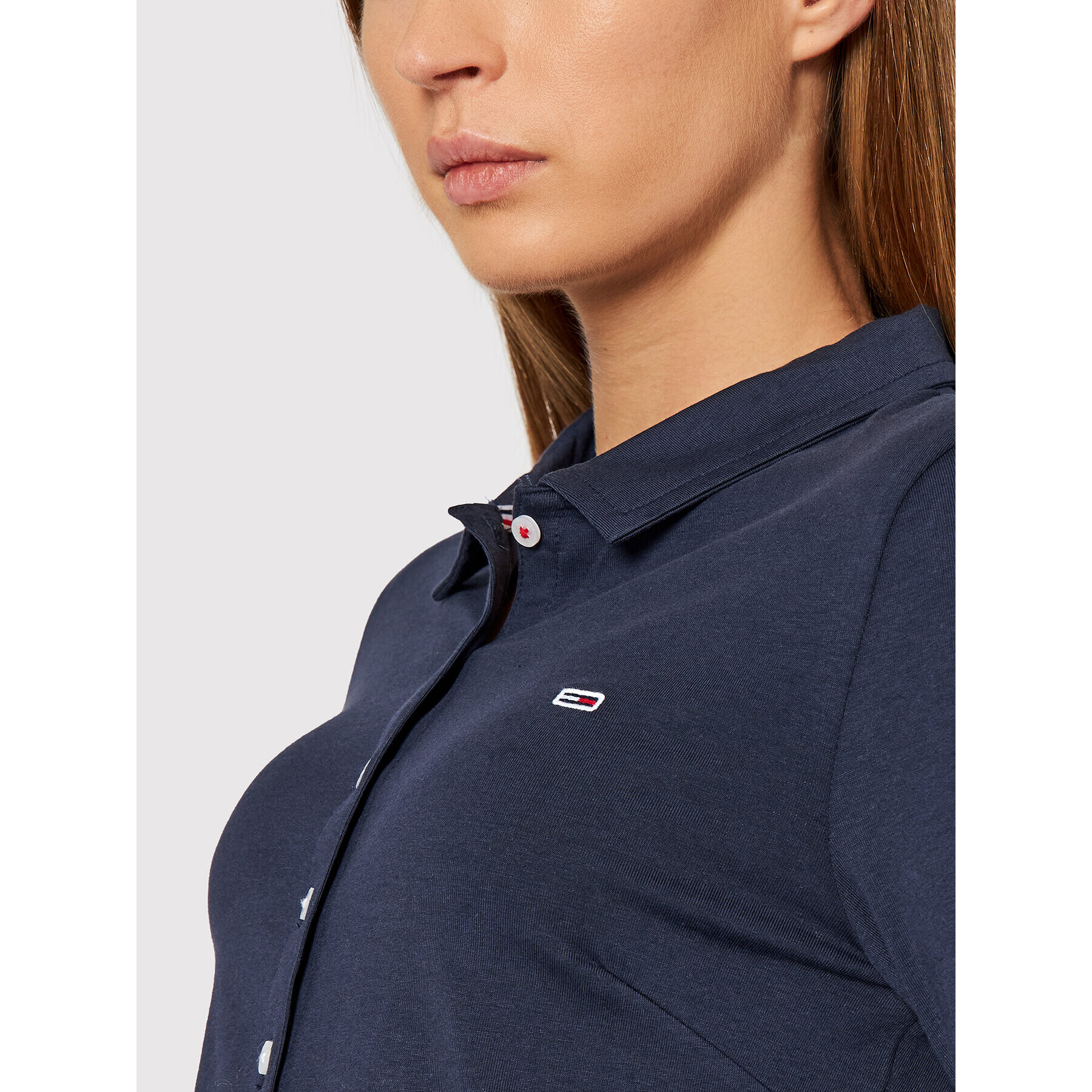 Tommy Jeans Každodenní šaty Button Thru DW0DW11273 Tmavomodrá Regular Fit - Pepit.cz