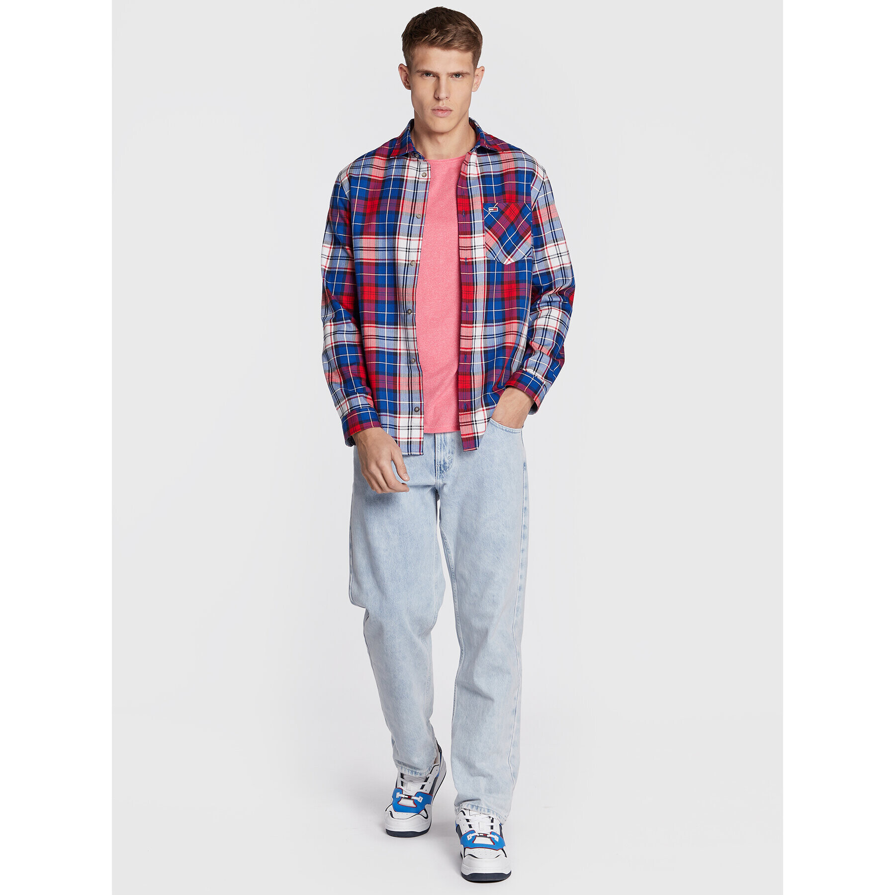 Tommy Jeans Košile Check Flannel DM0DM15114 Barevná Classic Fit - Pepit.cz