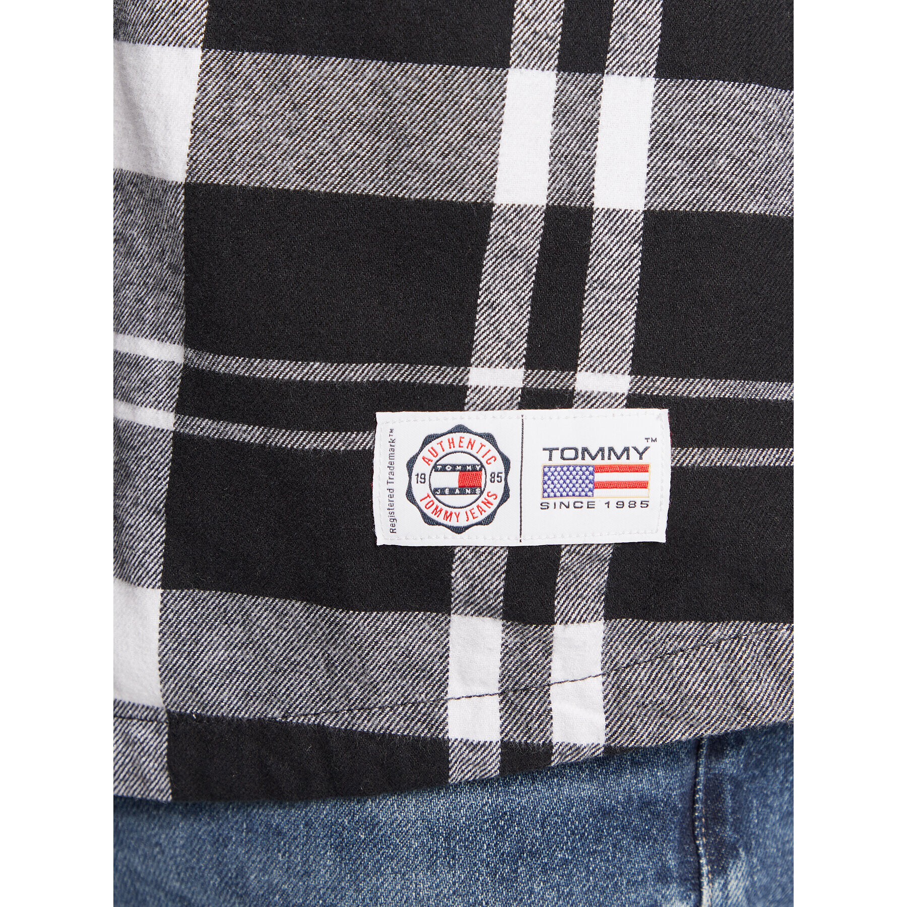 Tommy Jeans Košile Check Twill DM0DM15414 Černá Oversize - Pepit.cz