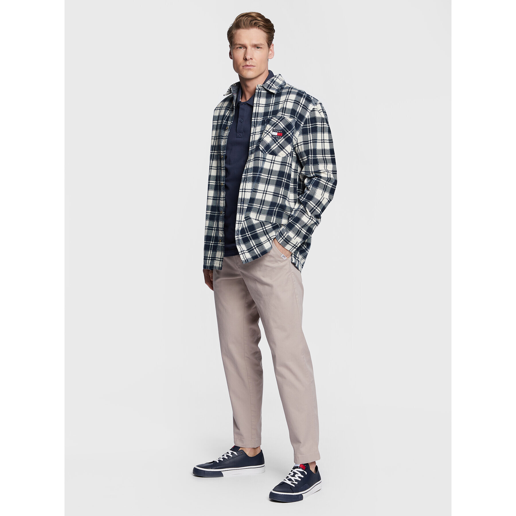 Tommy Jeans Košile Checked Cord DM0DM15409 Tmavomodrá Relaxed Fit - Pepit.cz