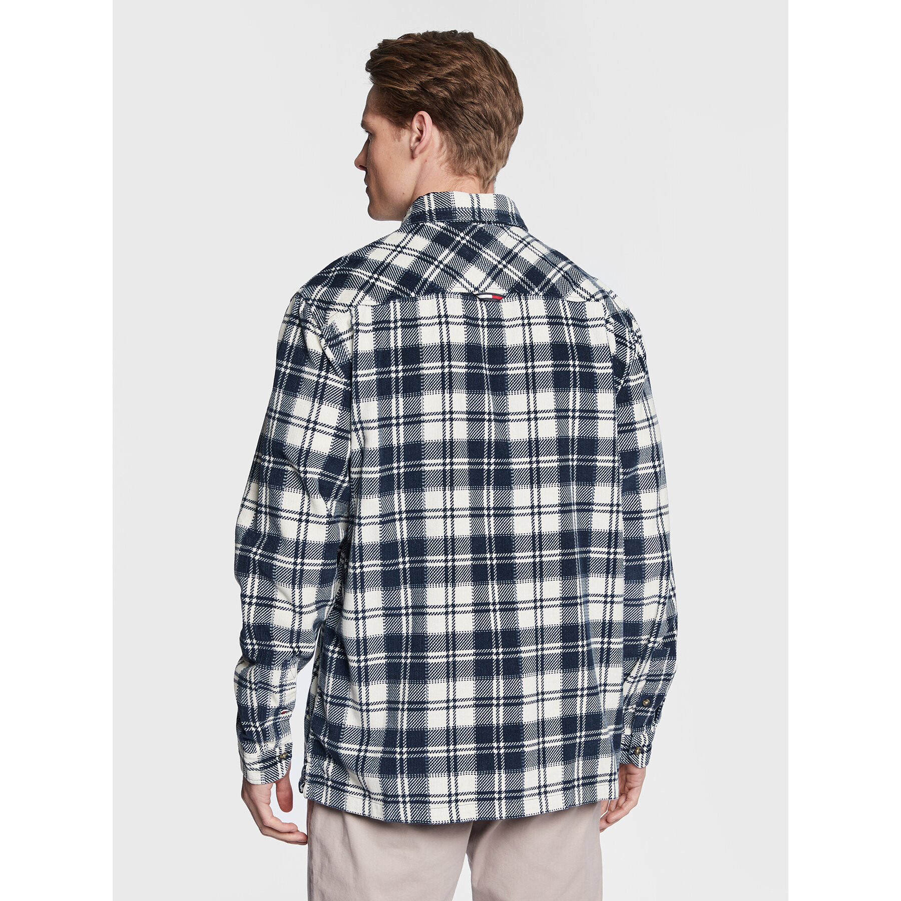 Tommy Jeans Košile Checked Cord DM0DM15409 Tmavomodrá Relaxed Fit - Pepit.cz