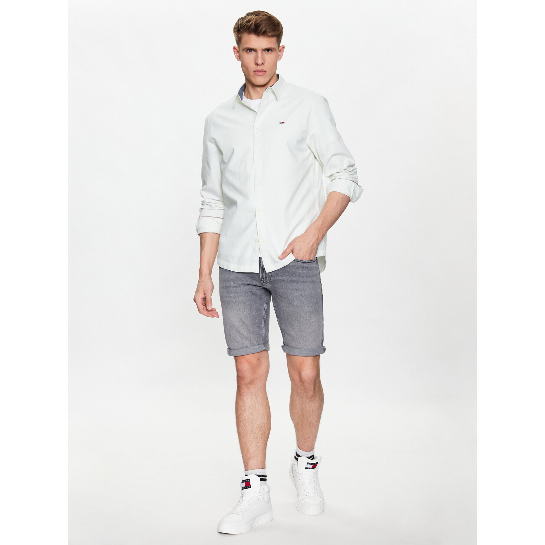 Tommy Jeans Košile Classic Oxford DM0DM15408 Zelená Classic Fit - Pepit.cz