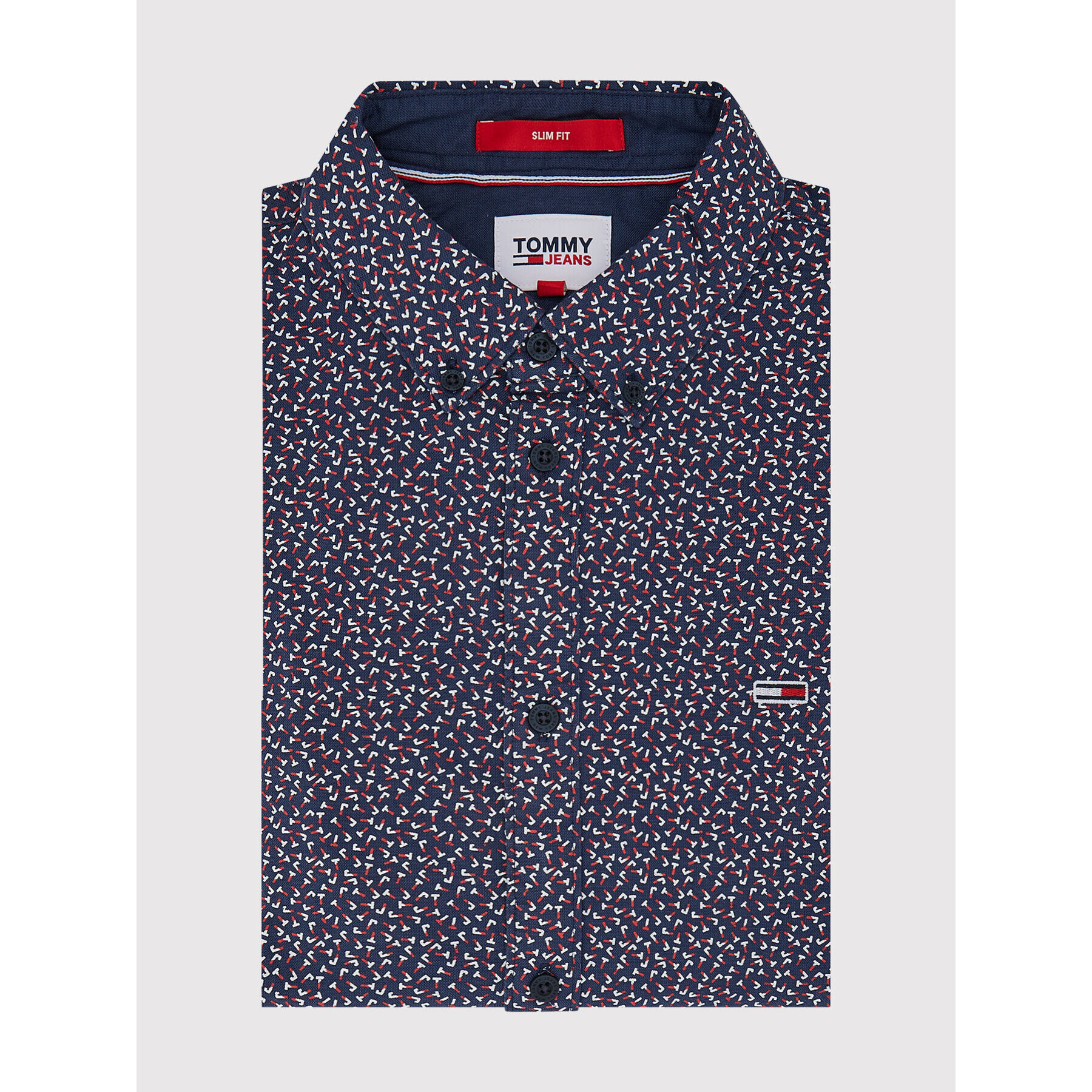 Tommy Jeans Košile Ditsy Print DM0DM09904 Tmavomodrá Slim Fit - Pepit.cz