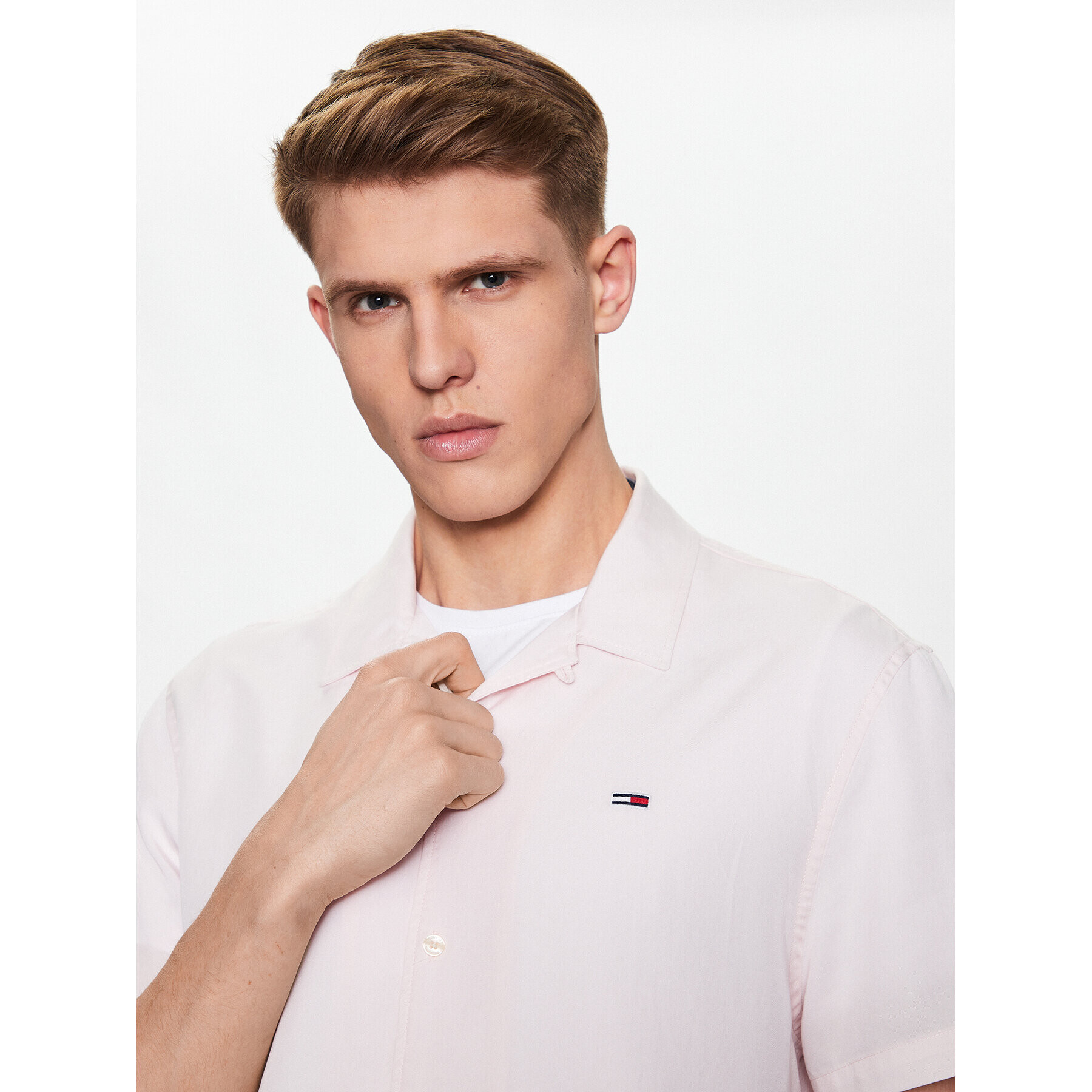 Tommy Jeans Košile DM0DM15936 Růžová Classic Fit - Pepit.cz