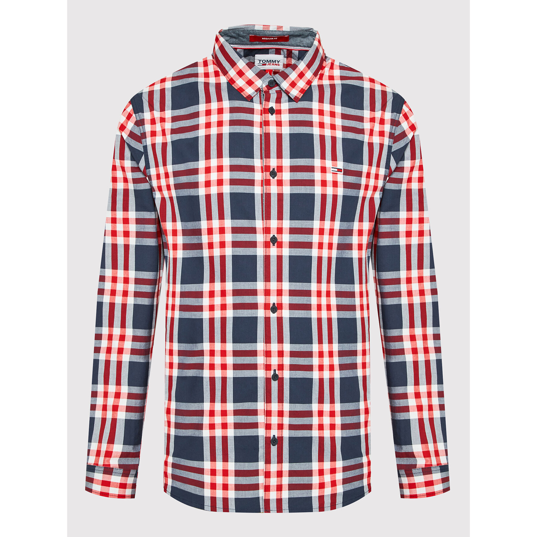 Tommy Jeans Košile Essential Poplin DM0DM13041 Tmavomodrá Regular Fit - Pepit.cz