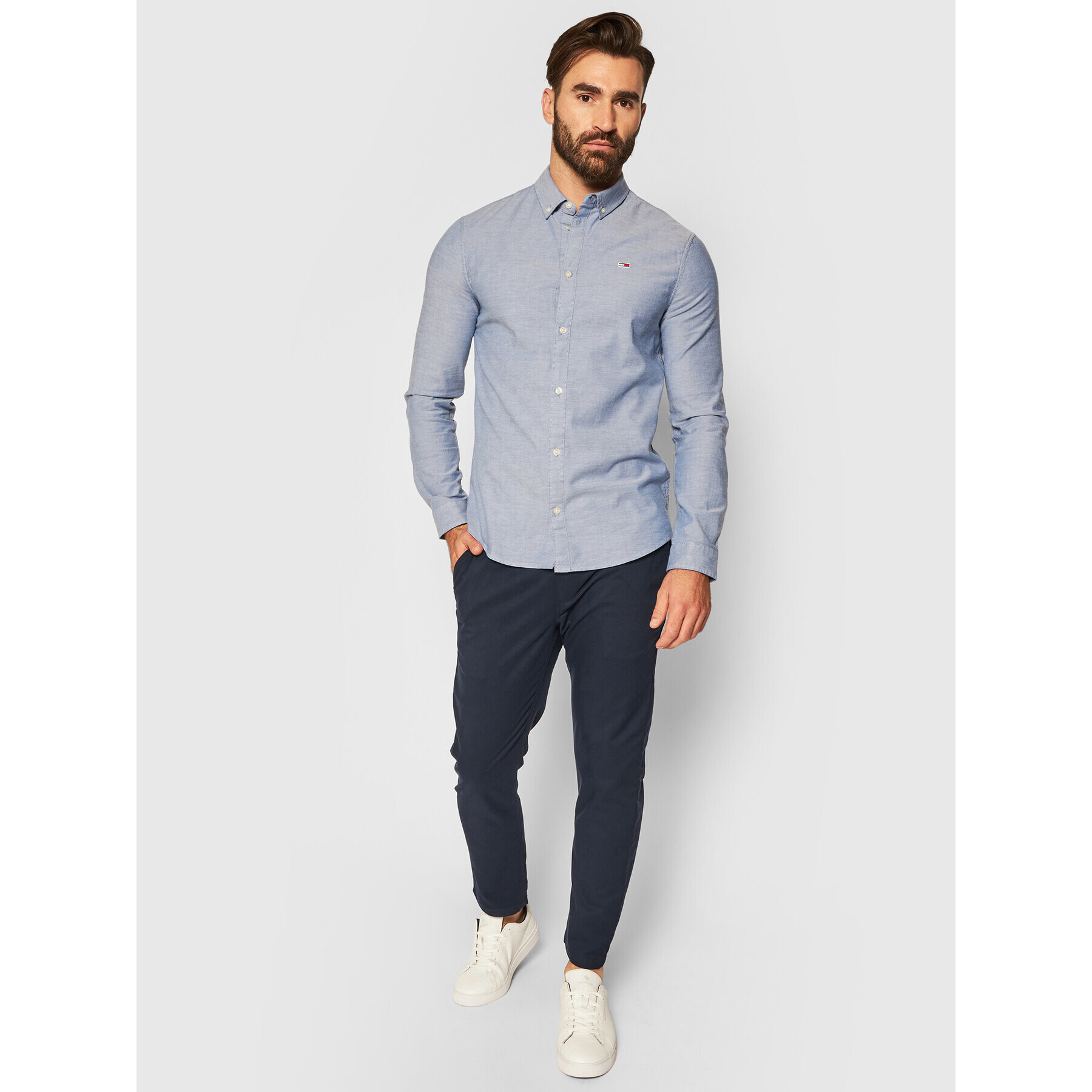 Tommy Jeans Košile Oxford DM0DM09594 Modrá Slim Fit - Pepit.cz