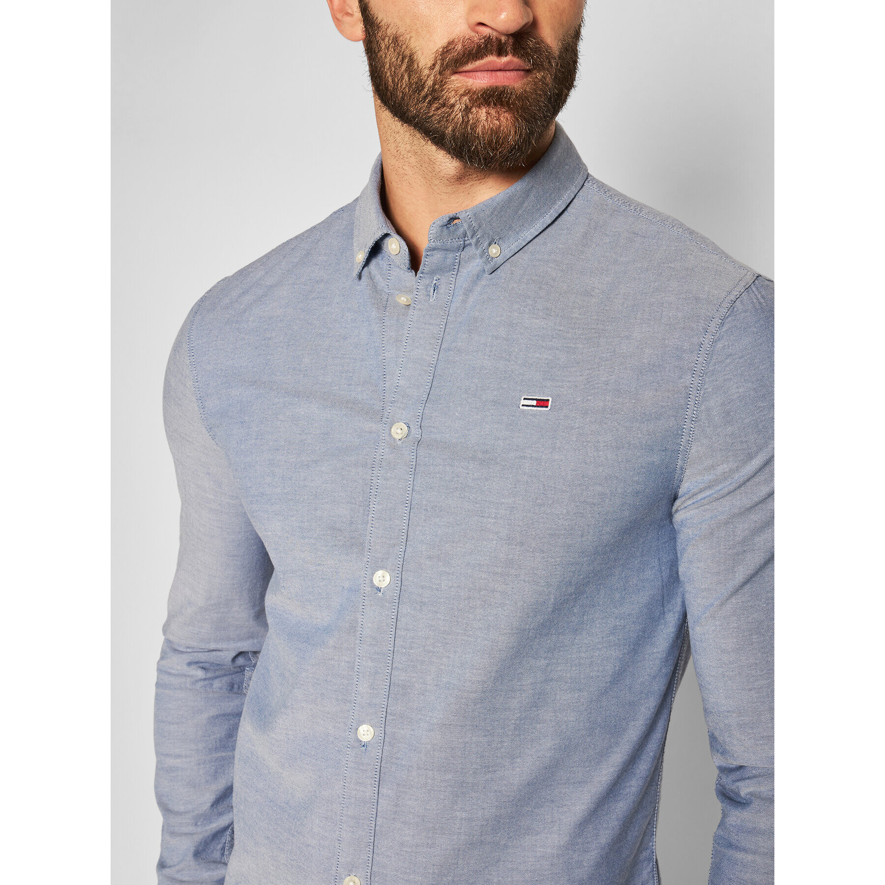 Tommy Jeans Košile Oxford DM0DM09594 Modrá Slim Fit - Pepit.cz