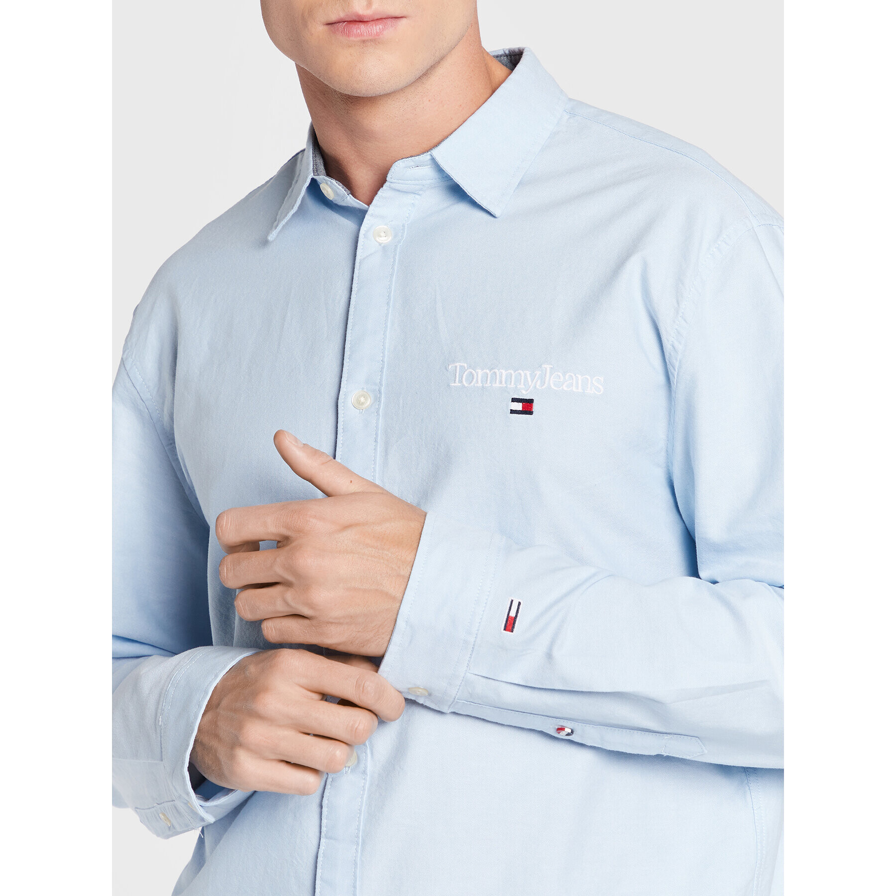 Tommy Jeans Košile Serif Linear Oxford DM0DM15143 Modrá Classic Fit - Pepit.cz