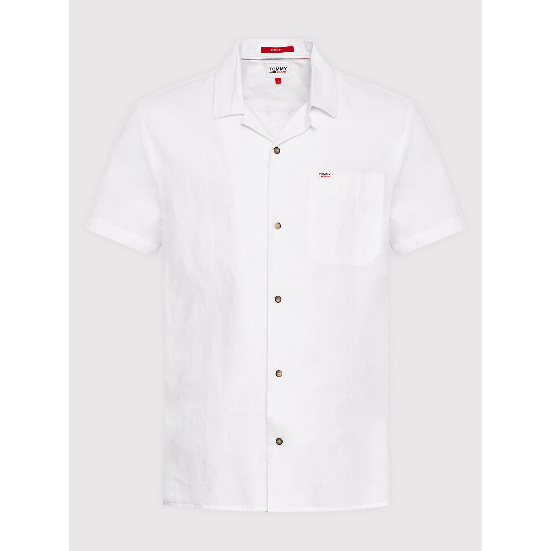 Tommy Jeans Košile Spring Linen Camp DM0DM12976 Bílá Regular Fit - Pepit.cz