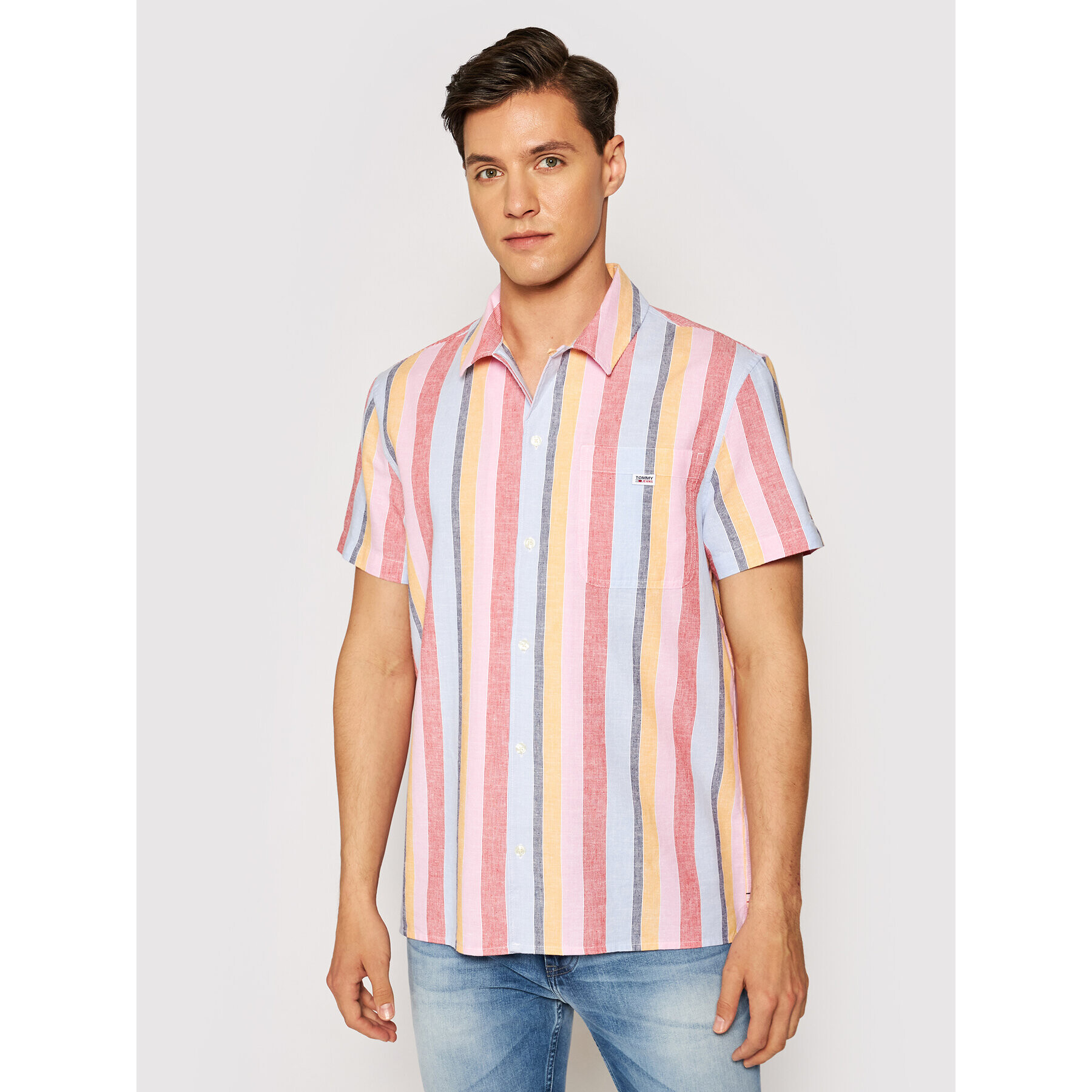 Tommy Jeans Košile Striped Camp DM0DM10145 Barevná Regular Fit - Pepit.cz