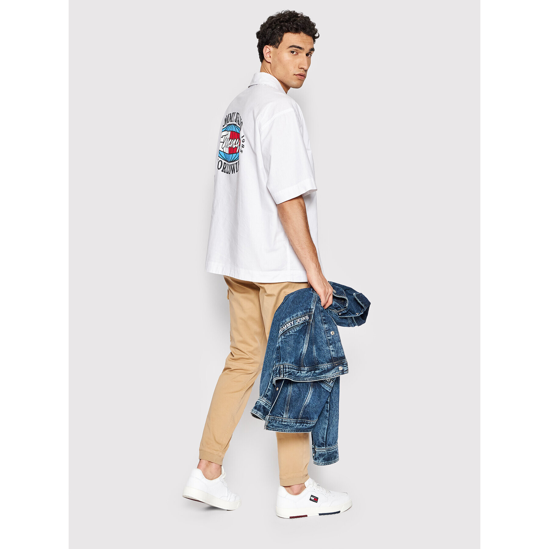 Tommy Jeans Košile Tjm Back Graphic DM0DM13043 Bílá Skater Fit - Pepit.cz