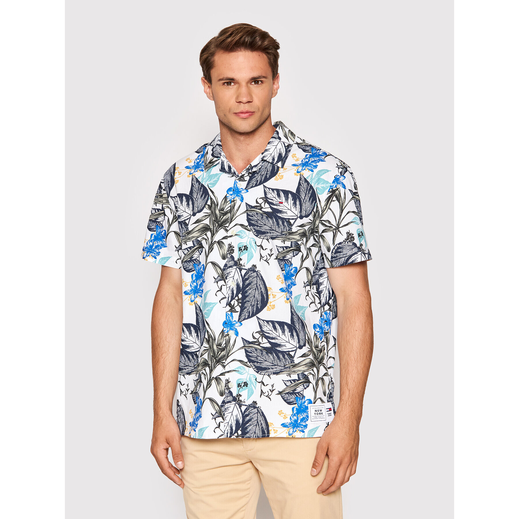 Tommy Jeans Košile Tjm Hawaiian Camp DM0DM12978 Bílá Regular Fit - Pepit.cz