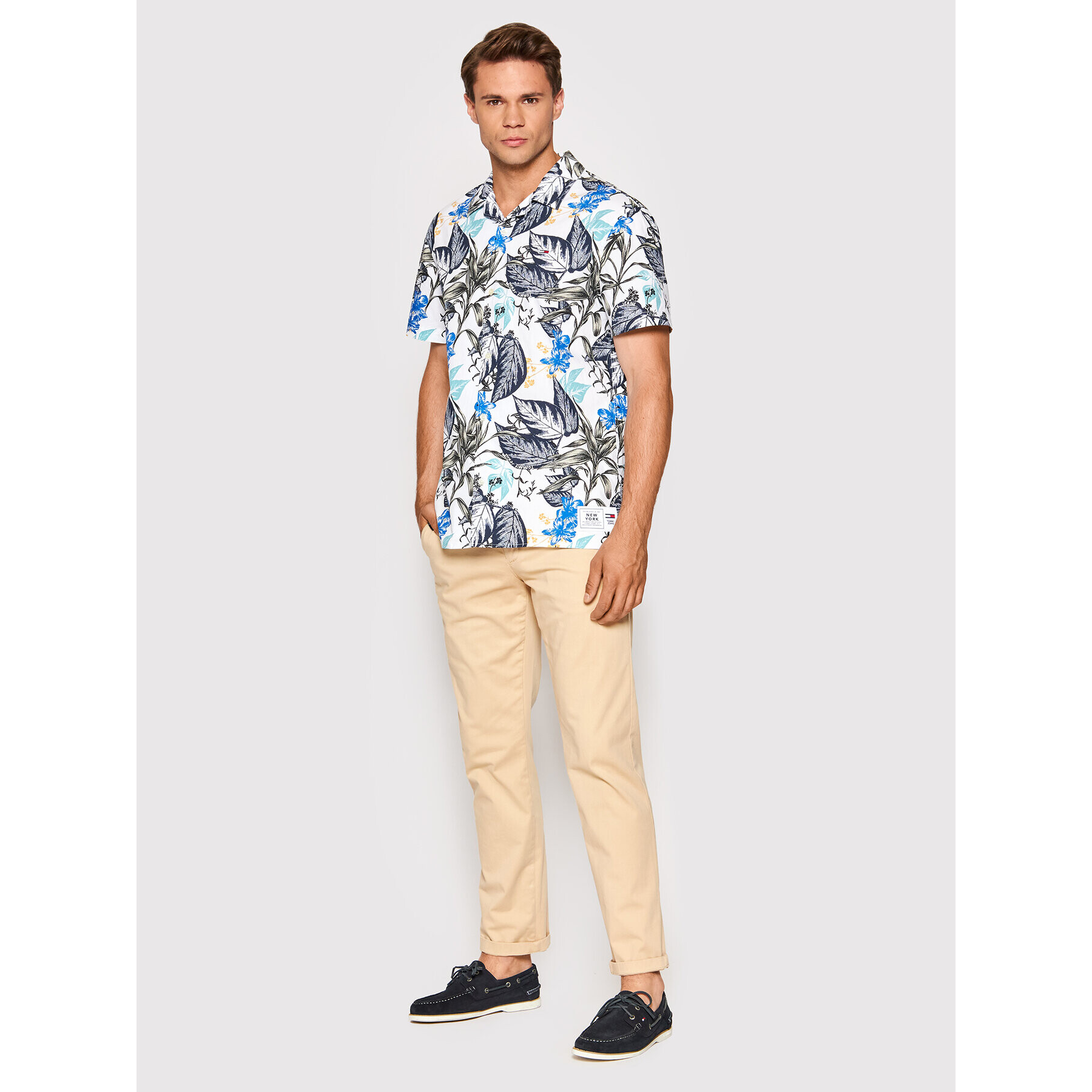 Tommy Jeans Košile Tjm Hawaiian Camp DM0DM12978 Bílá Regular Fit - Pepit.cz