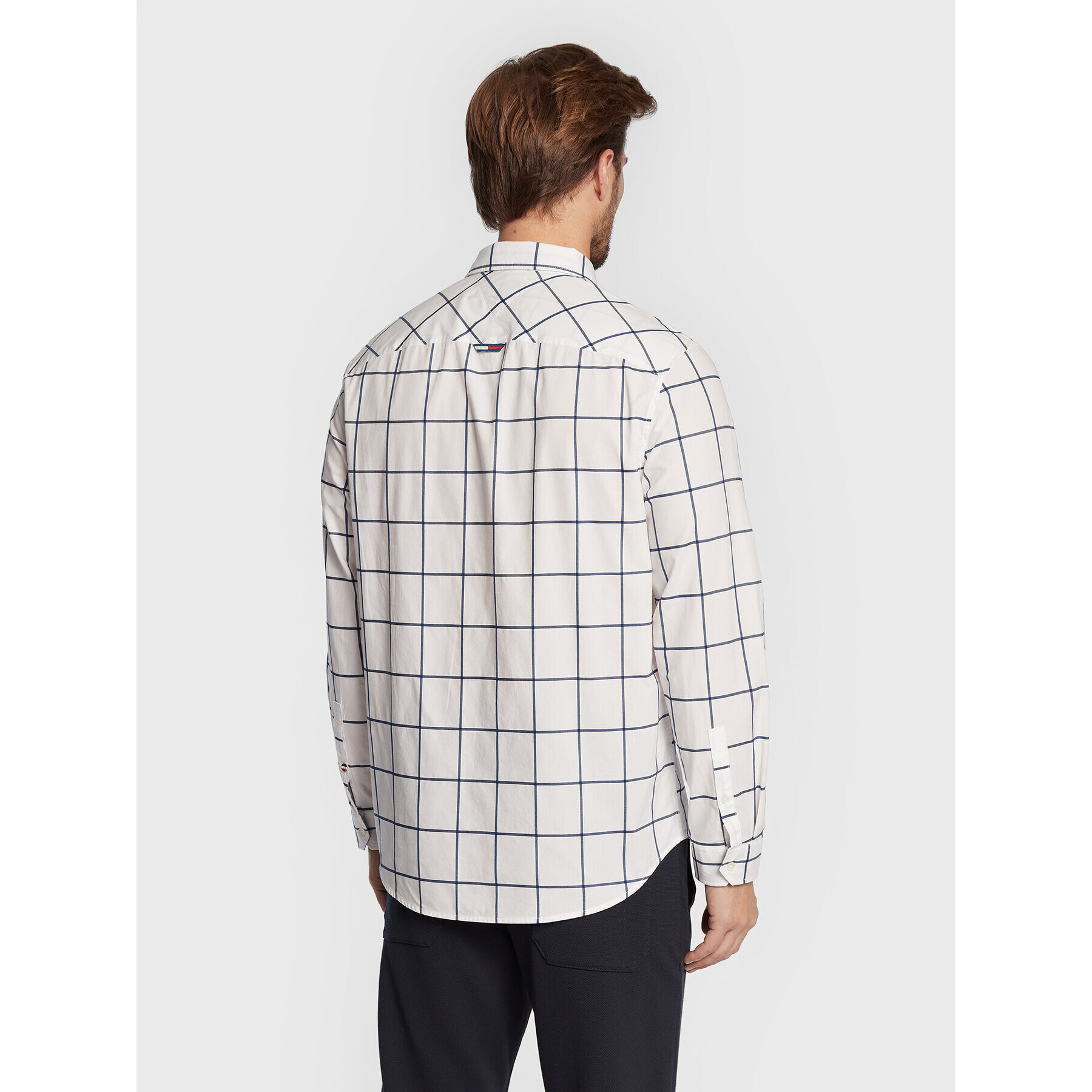 Tommy Jeans Košile Windowpane DM0DM14177 Bílá Classic Fit - Pepit.cz