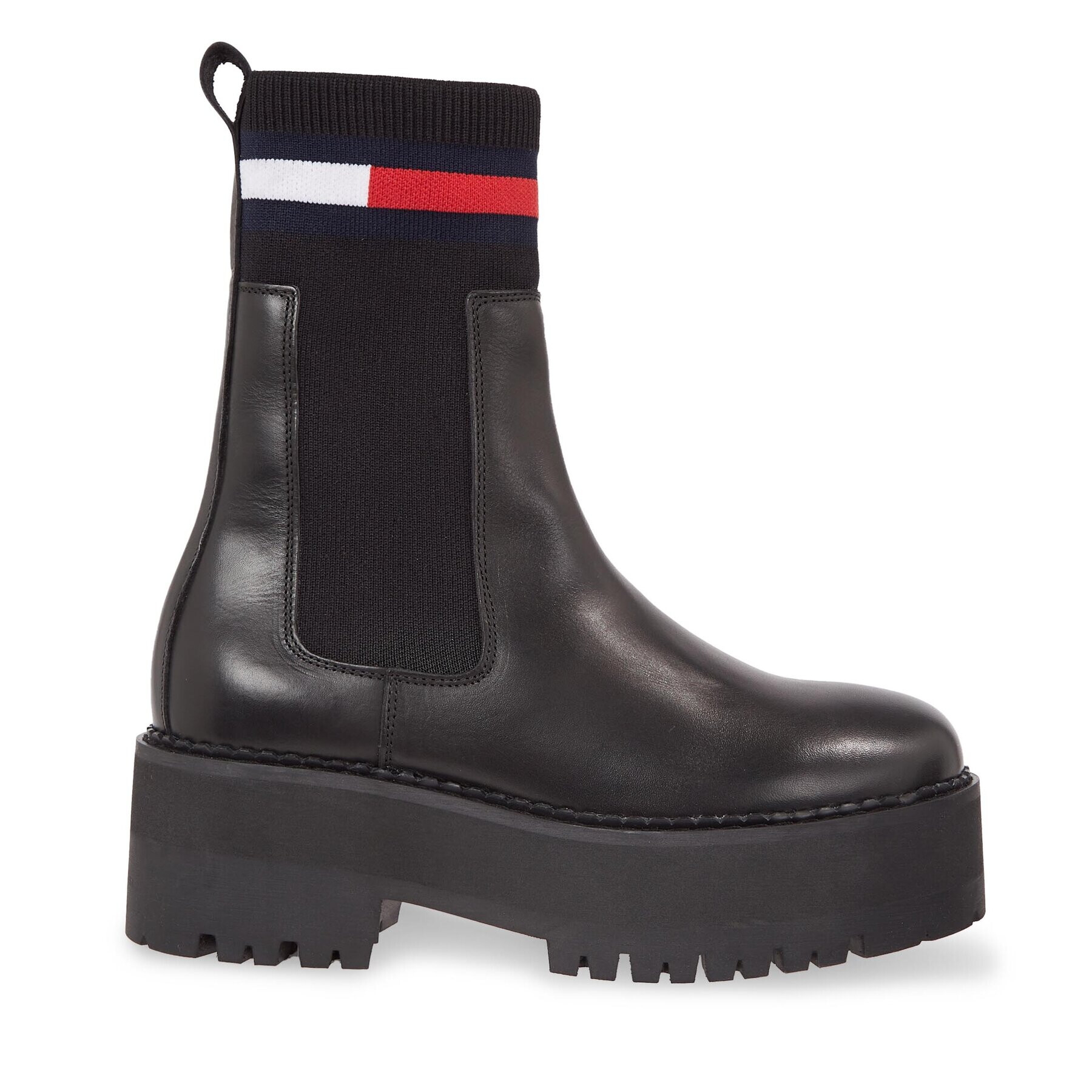 Tommy Jeans Kotníková obuv s elastickým prvkem Tjw Flatform Chelsea Sock EN0EN02301 Černá - Pepit.cz