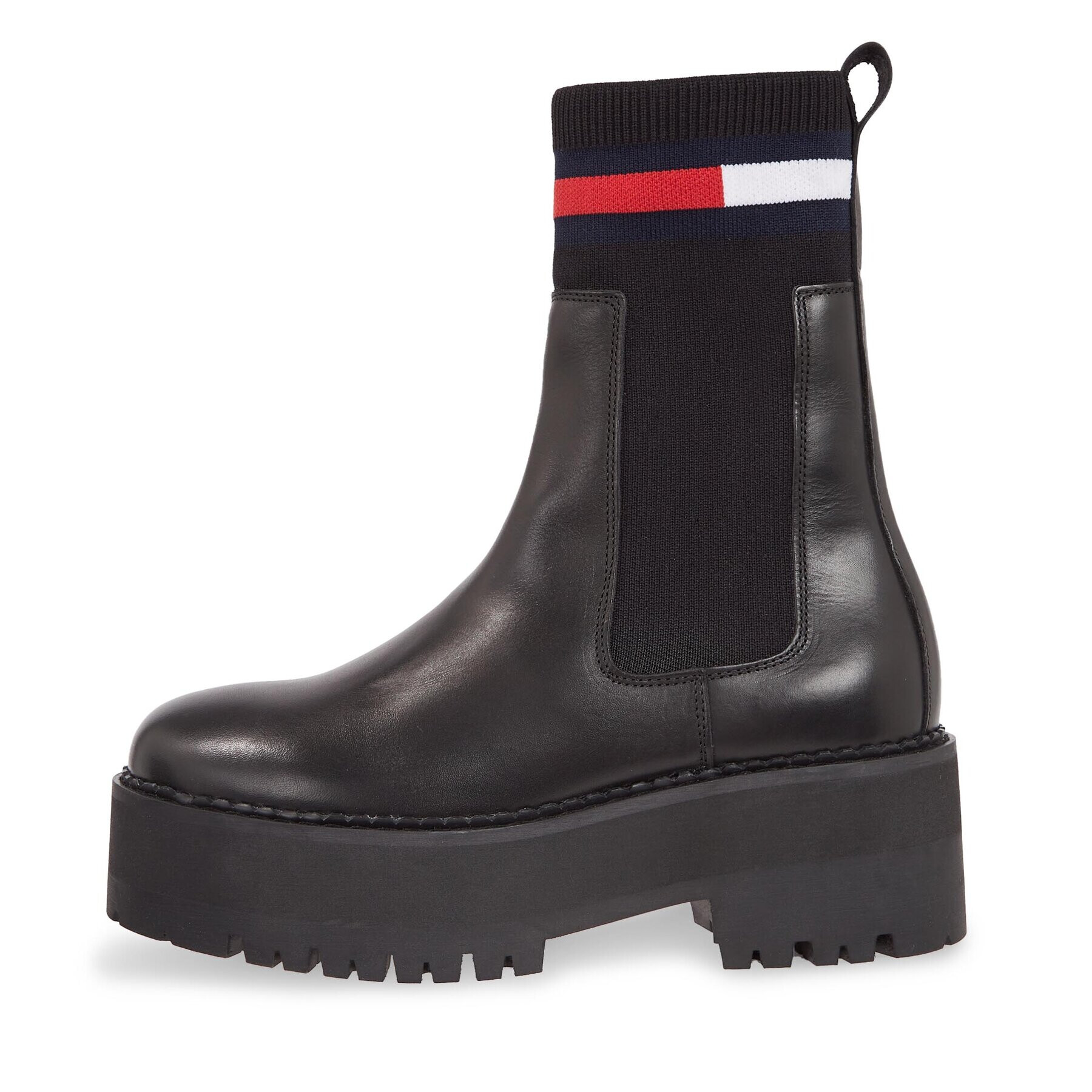 Tommy Jeans Kotníková obuv s elastickým prvkem Tjw Flatform Chelsea Sock EN0EN02301 Černá - Pepit.cz