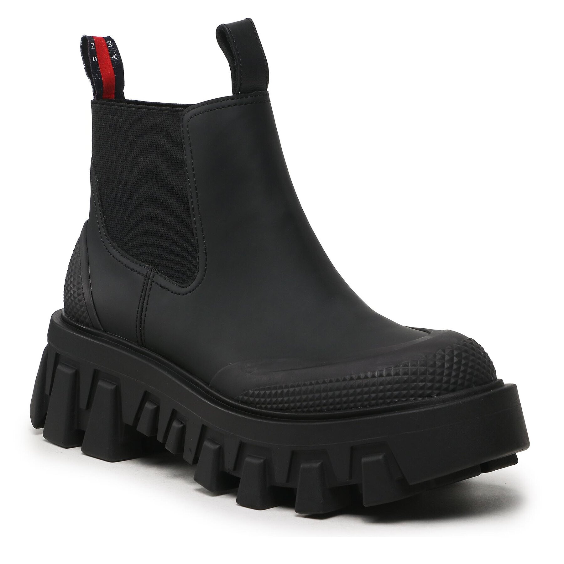 Tommy Jeans Kotníková obuv s elastickým prvkem Tjw Rubber Rain Boot EN0EN02234 Černá - Pepit.cz