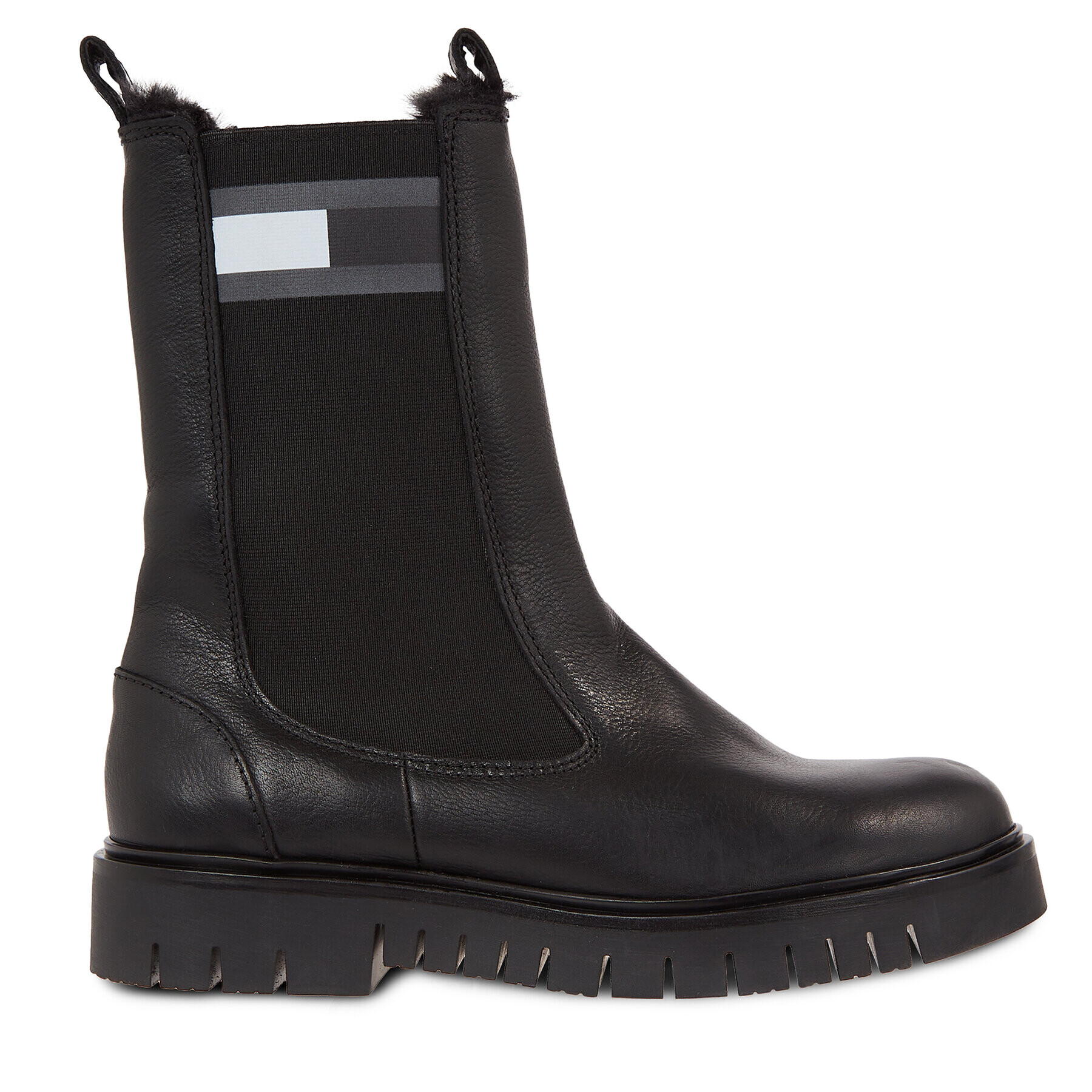 Tommy Jeans Kotníková obuv s elastickým prvkem Tjw Warmlined Chelsea Boot EN0EN02313 Černá - Pepit.cz