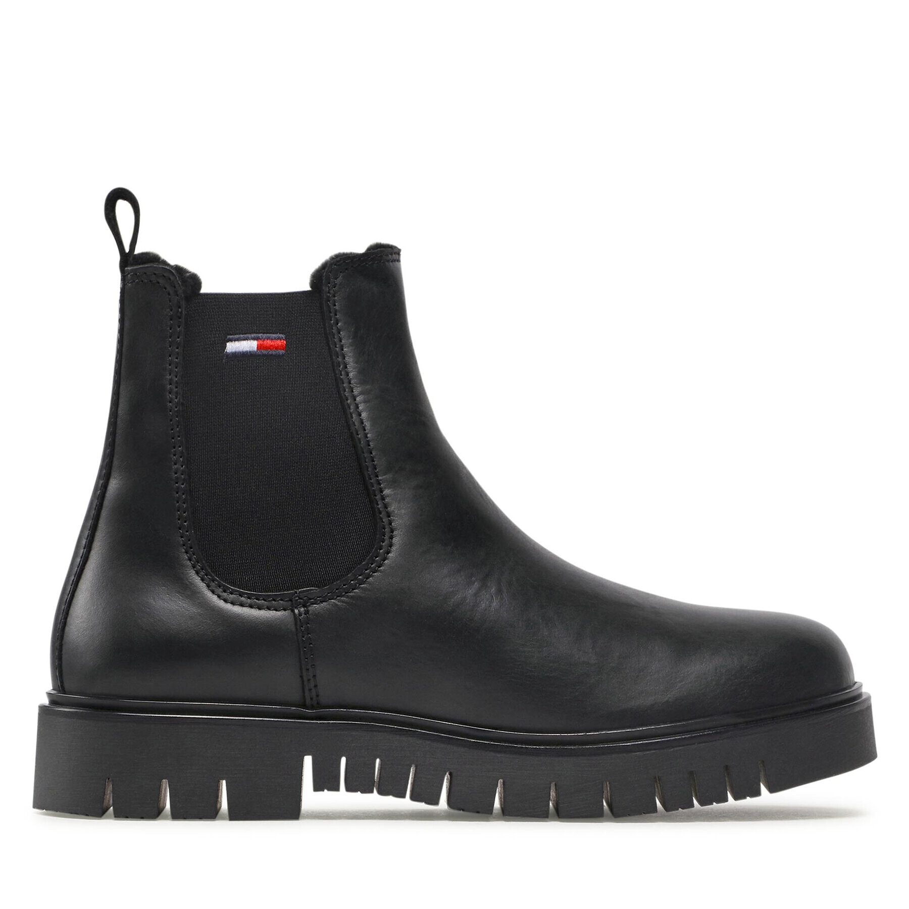 Tommy Jeans Kotníková obuv s elastickým prvkem Warmlined Chelsea Boot EN0EN01991 Černá - Pepit.cz