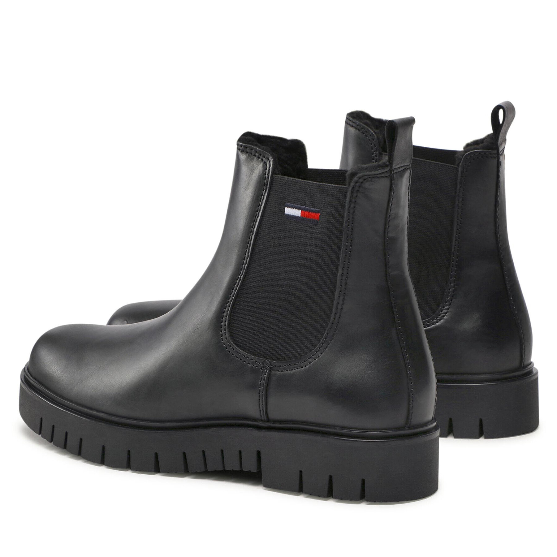 Tommy Jeans Kotníková obuv s elastickým prvkem Warmlined Chelsea Boot EN0EN01991 Černá - Pepit.cz