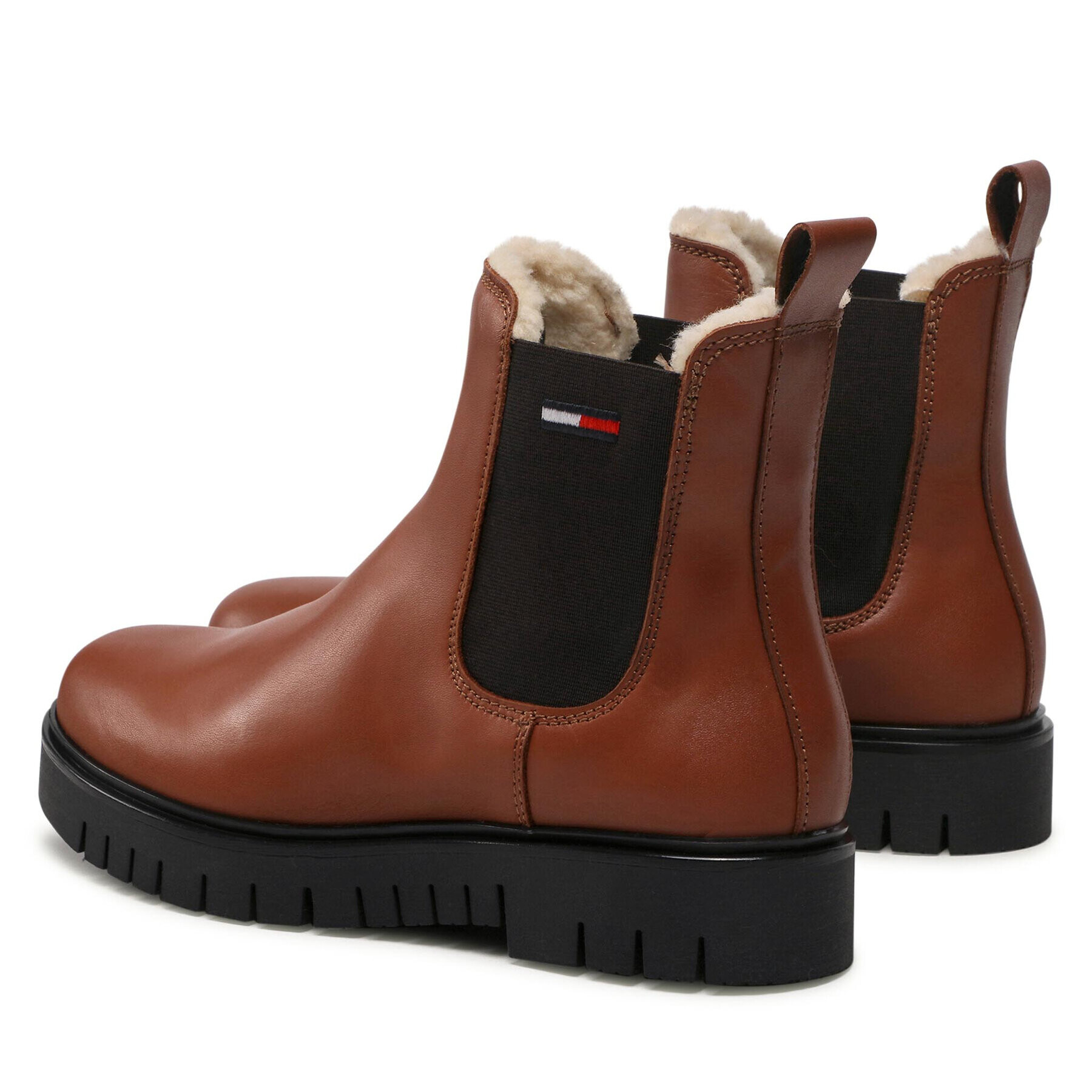 Tommy Jeans Kotníková obuv s elastickým prvkem Warmlined Chelsea Boot EN0EN01991 Hnědá - Pepit.cz