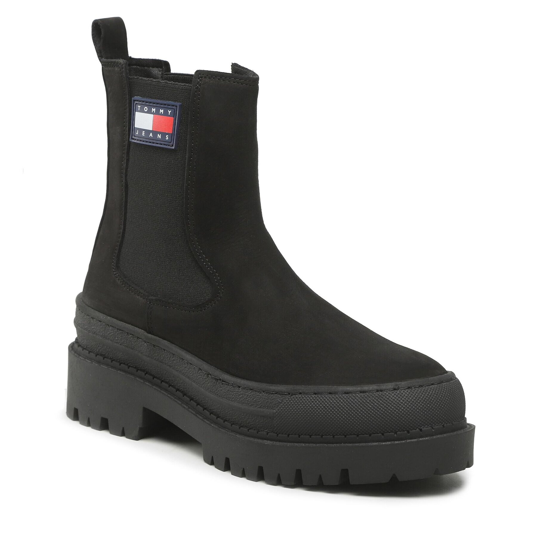 Tommy Jeans Kotníková obuv s elastickým prvkem Womens Chelsea Foxing Boot EN0EN01921 Černá - Pepit.cz