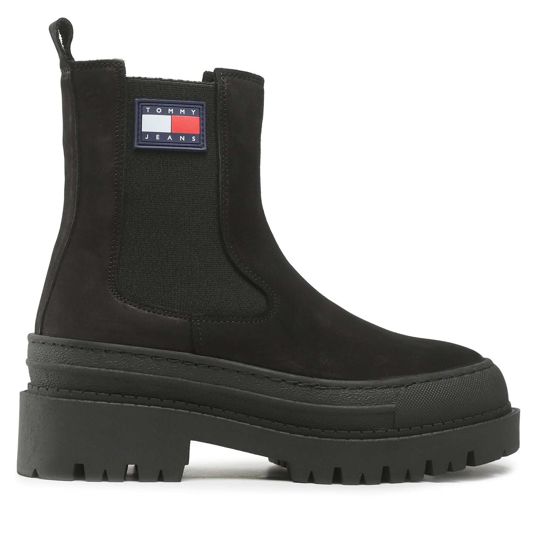 Tommy Jeans Kotníková obuv s elastickým prvkem Womens Chelsea Foxing Boot EN0EN01921 Černá - Pepit.cz