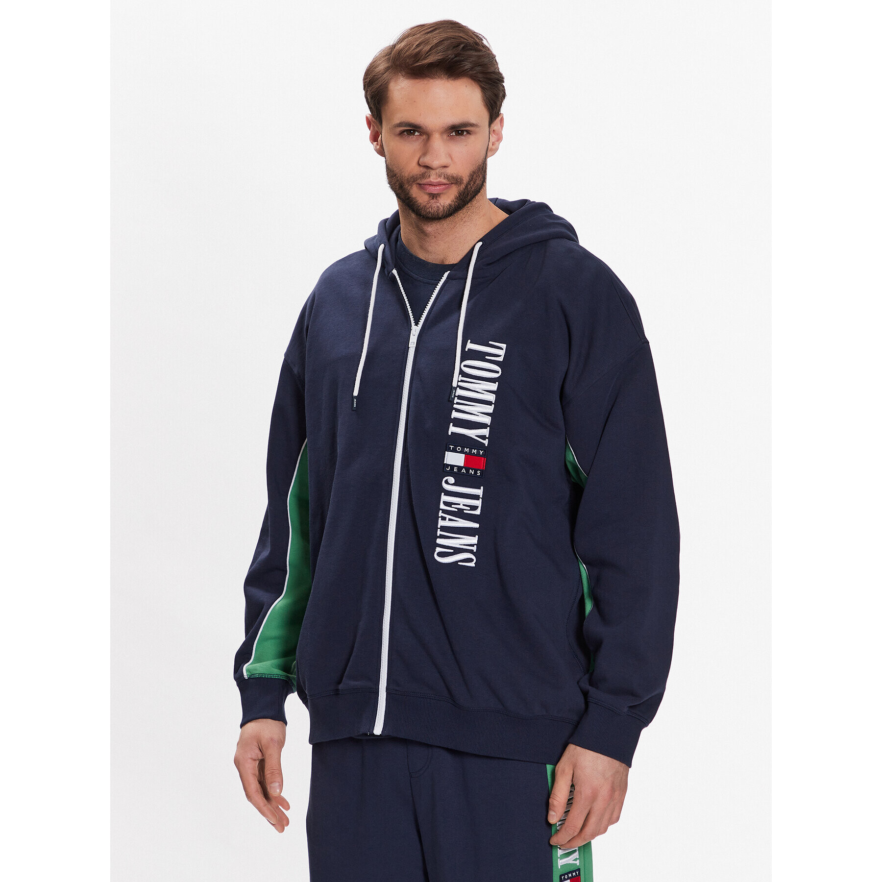 Tommy Jeans Mikina Archive DM0DM16374 Tmavomodrá Oversize - Pepit.cz